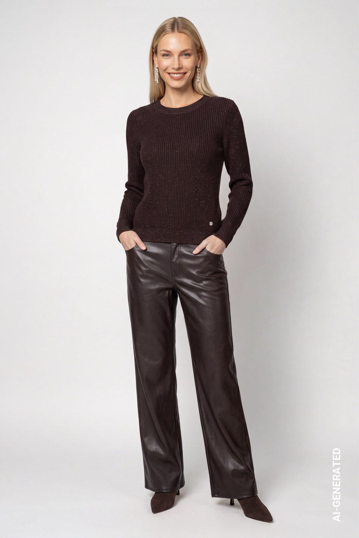 Monari Damen Pullover Black Coffe