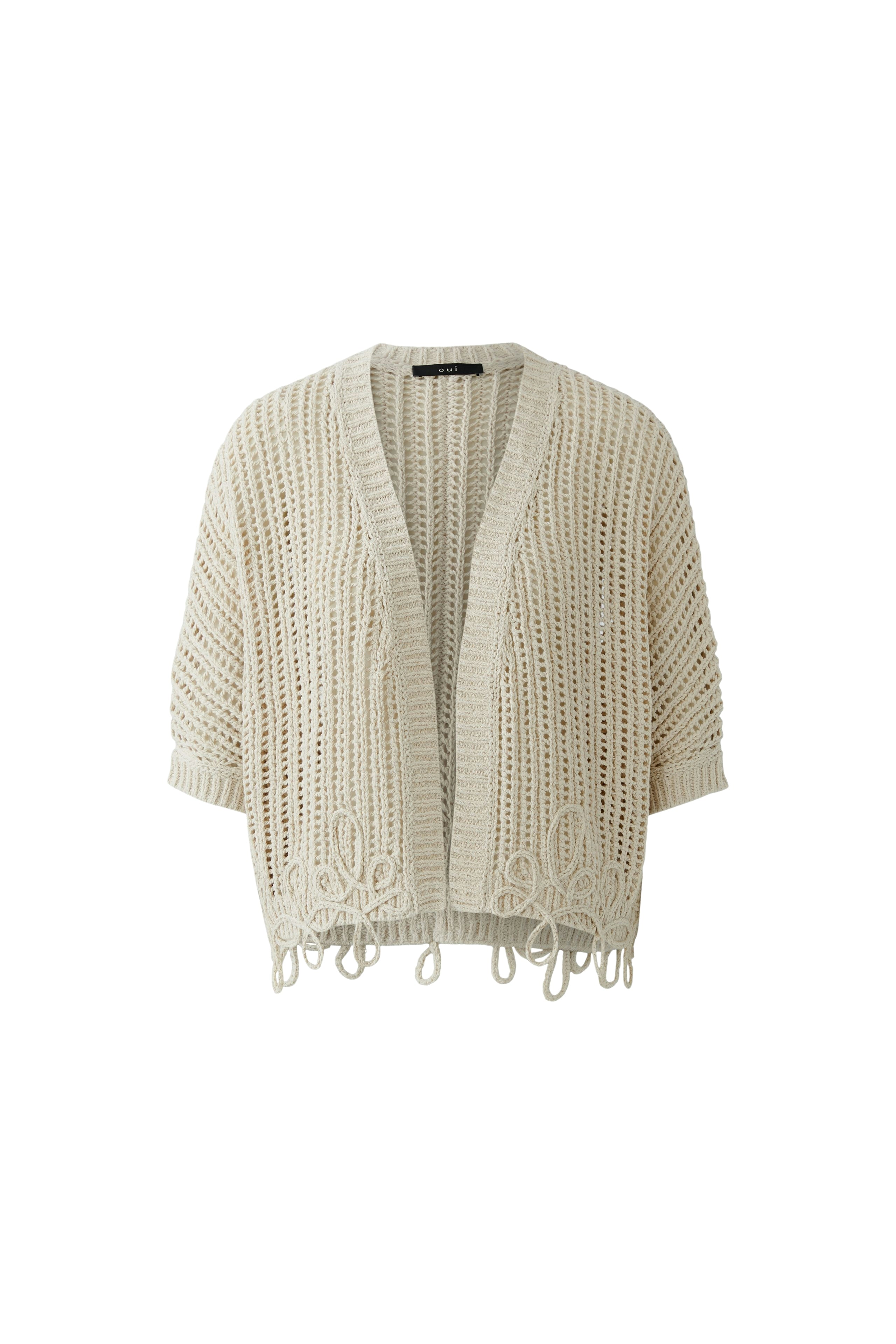 Oui Damen Strickjacken  Biscuit