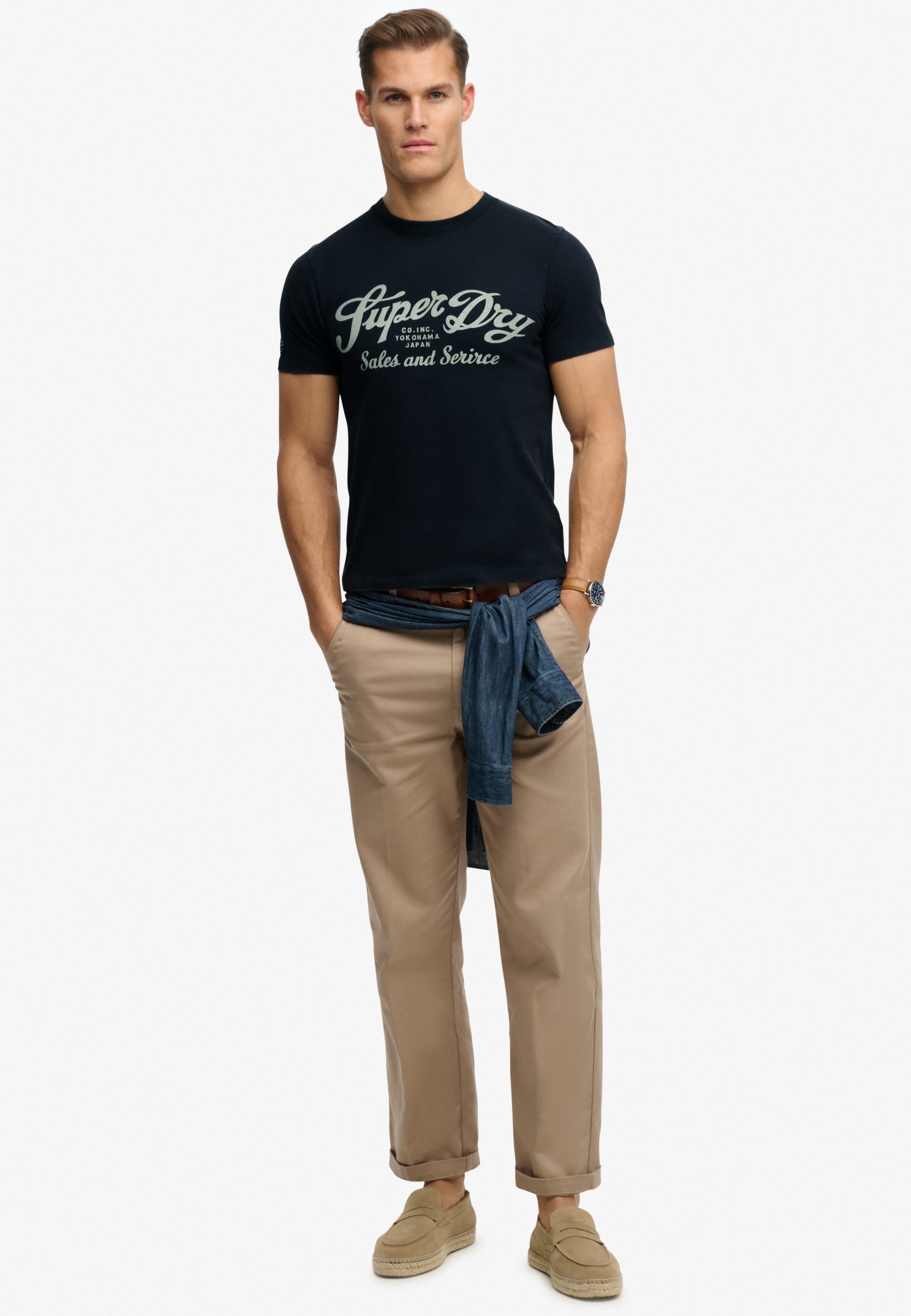 Superdry Men Herren T-Shirts kurz T Eclipse Nav