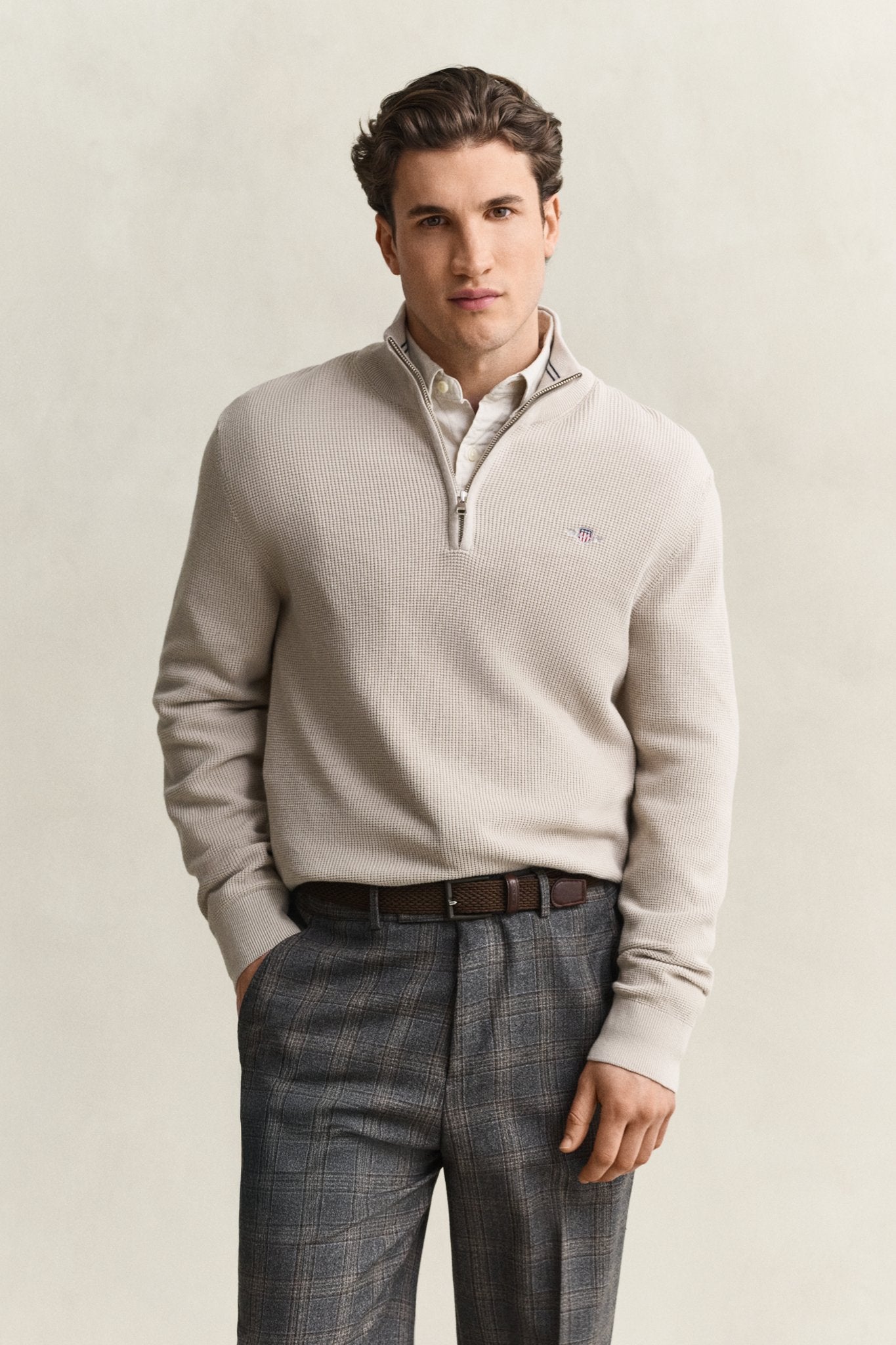 Gant Herren Pullover  Clay Beige