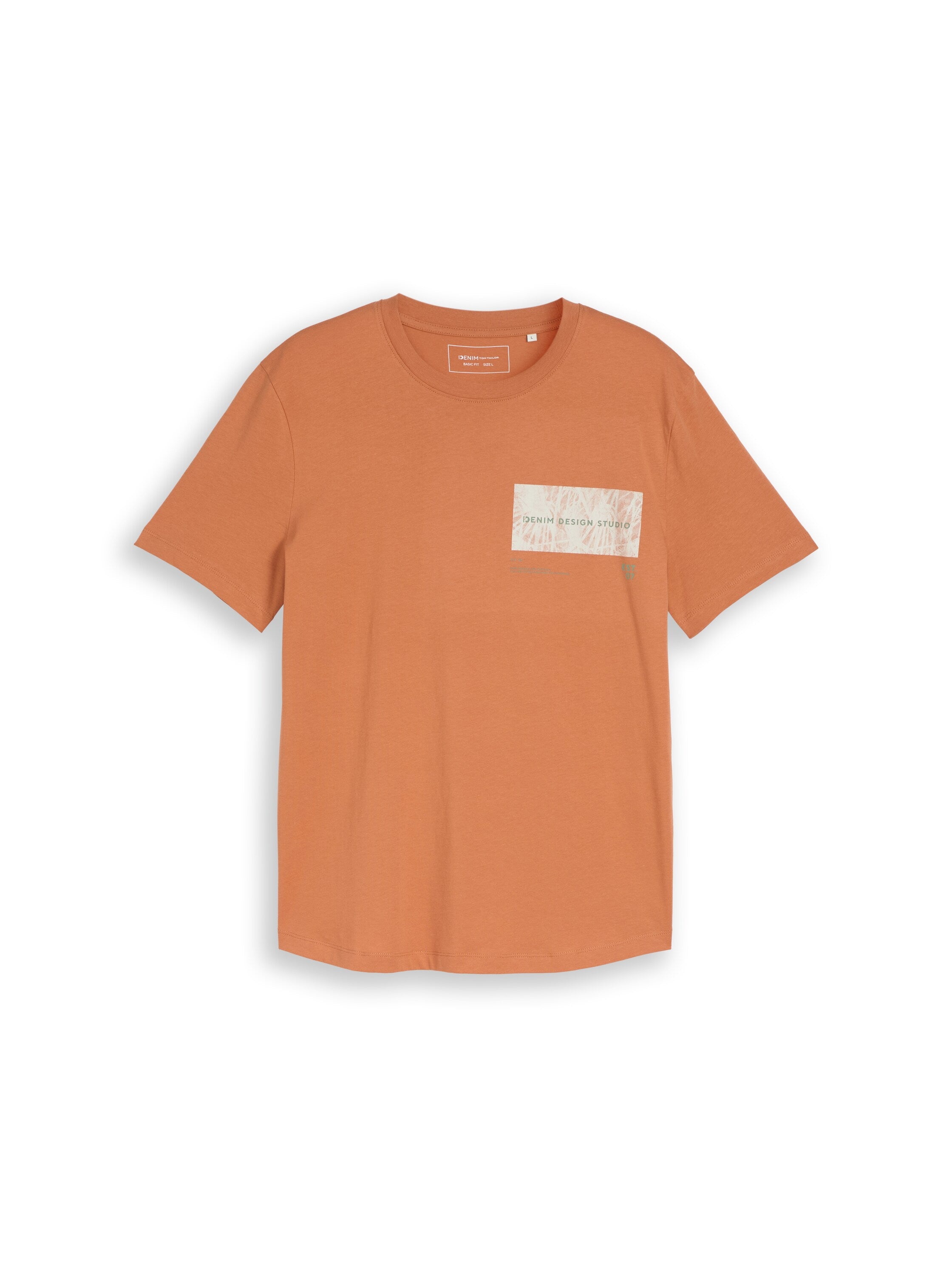 Tom Tailor denim Herren T-Shirts kurz Faded Copper Or