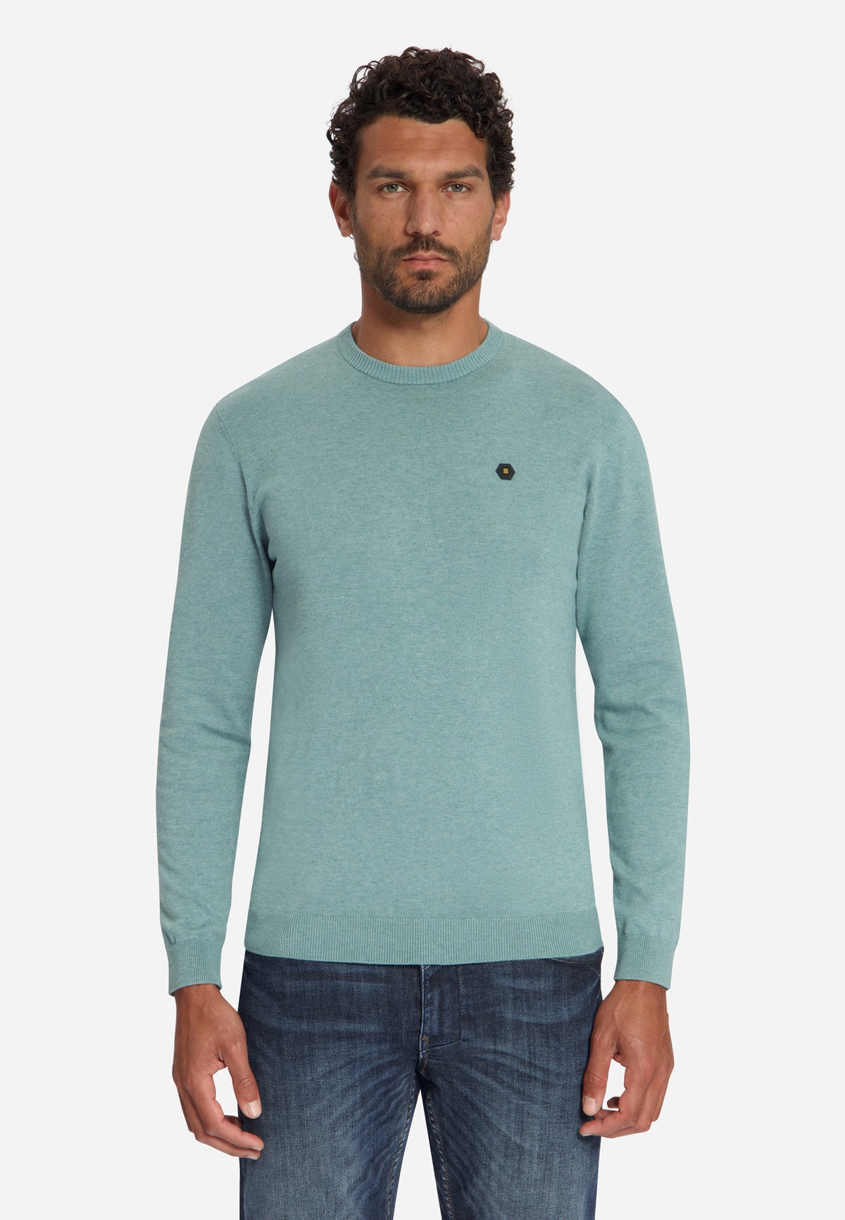 No Excess Herren Pullover Dusty Blue