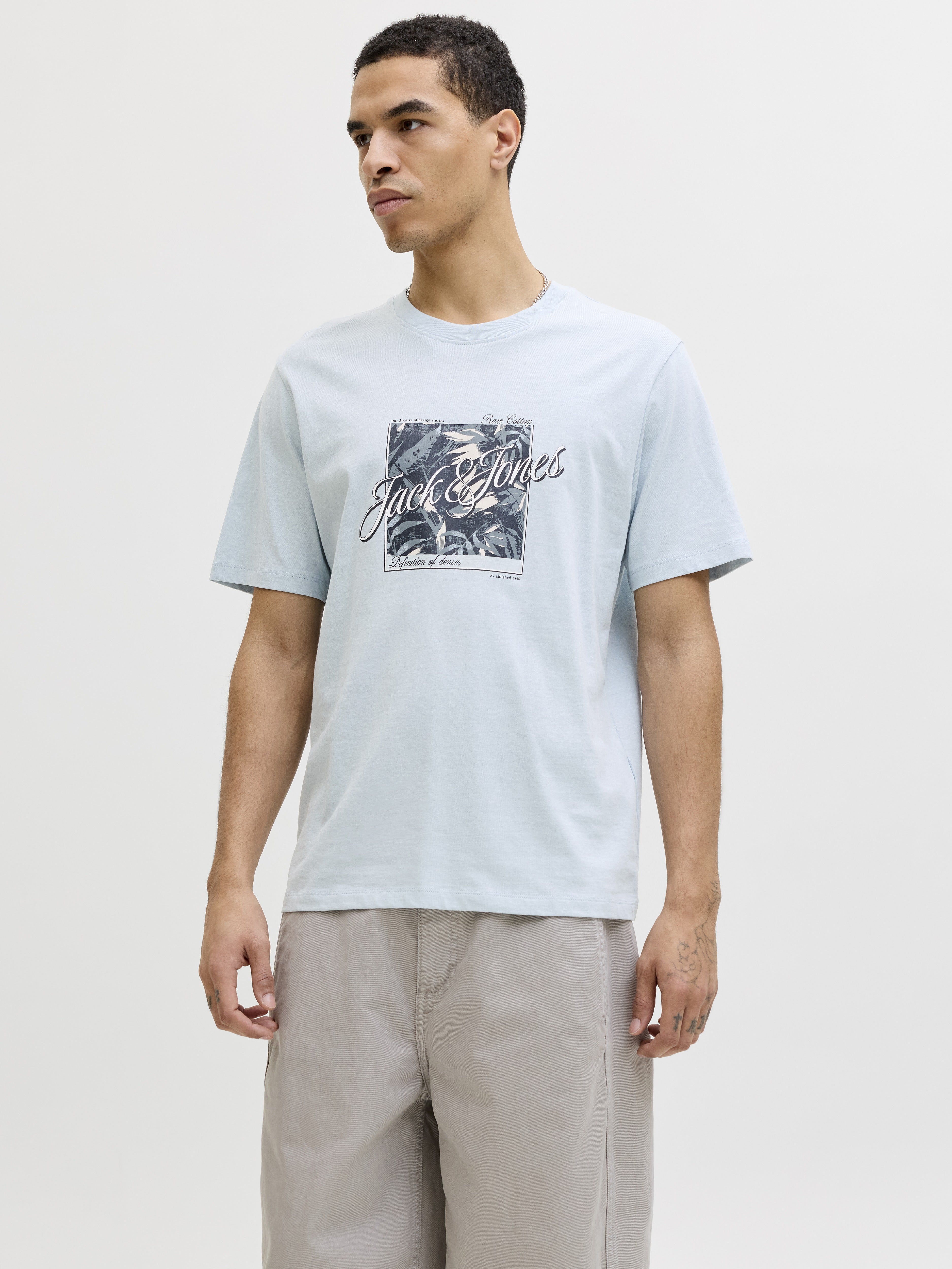 Jack & Jones Herren T-Shirts kurz Celestial Blue
