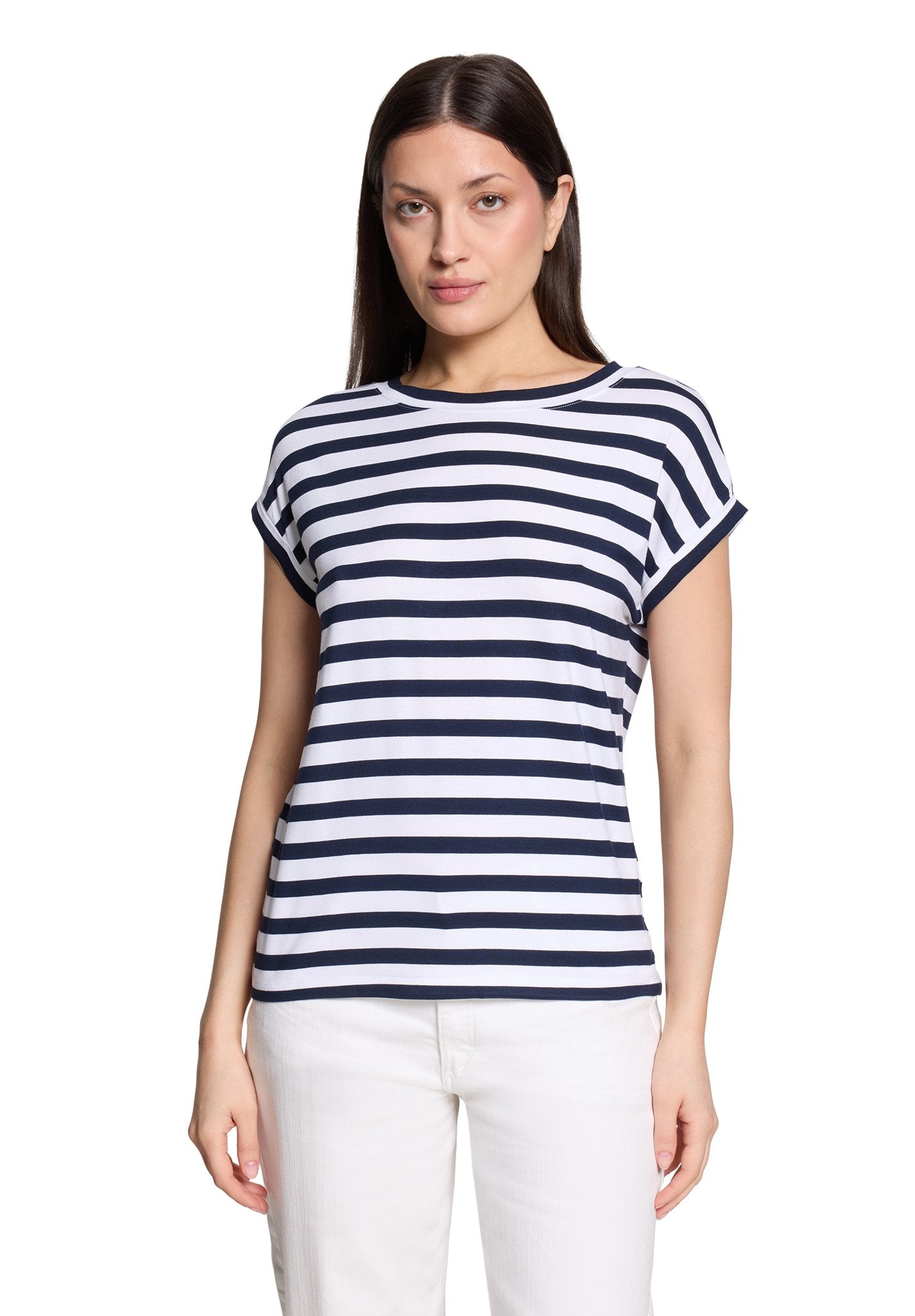 Betty & Co Damen T-Shirts Dark Blue/White