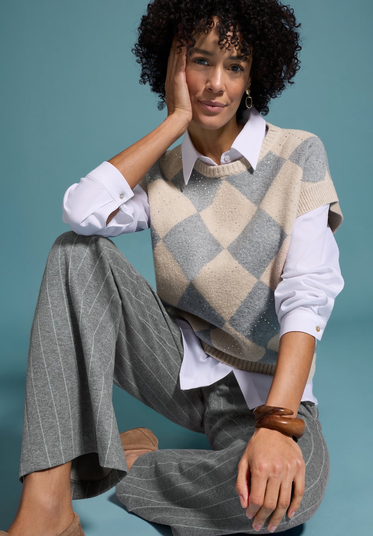 Bianca Damen Pullover Beige Mix