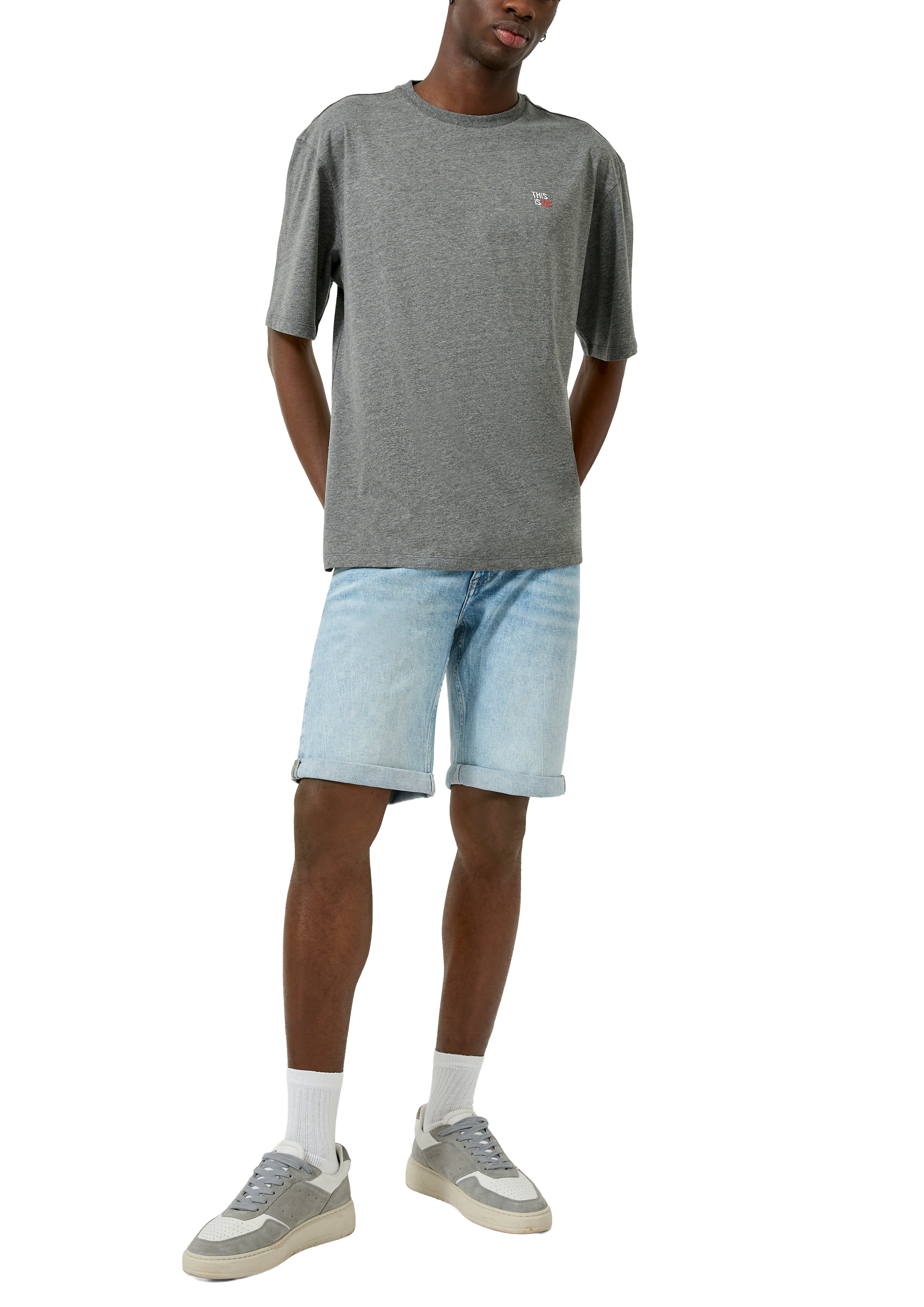 QS by S.Oliver Herren T-Shirts kurz Grey/Black