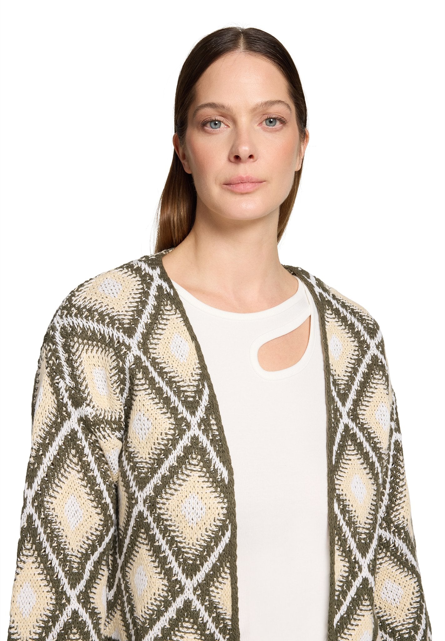 Cartoon Damen Strickjacken Khaki/Beige