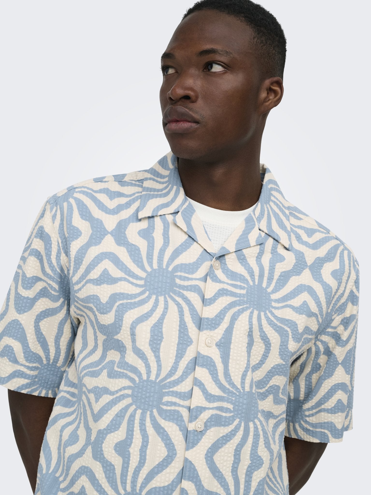 Only & Sons Herren Hemden lang Dusty Blue/Anti