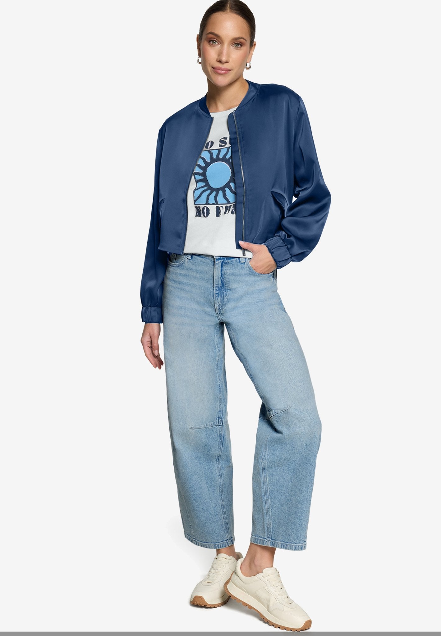Zero Damen T-Shirts Patch White/Blu