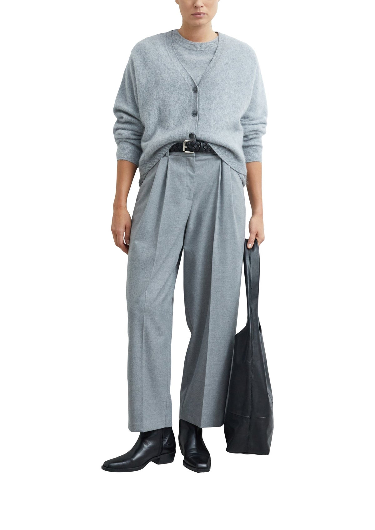 Comma Damen Hosen W Grey/Black