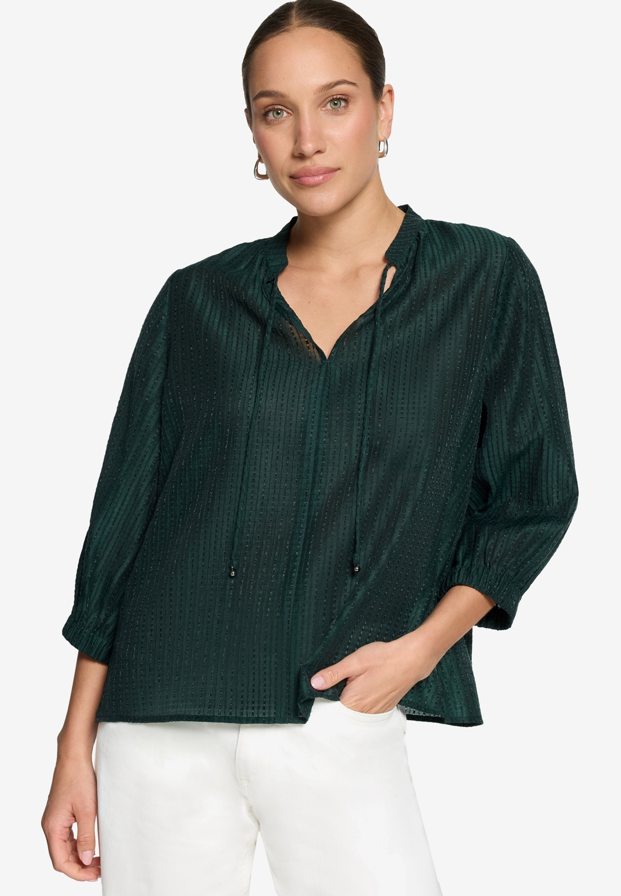 Zero Damen Blusen kurz Green Forest