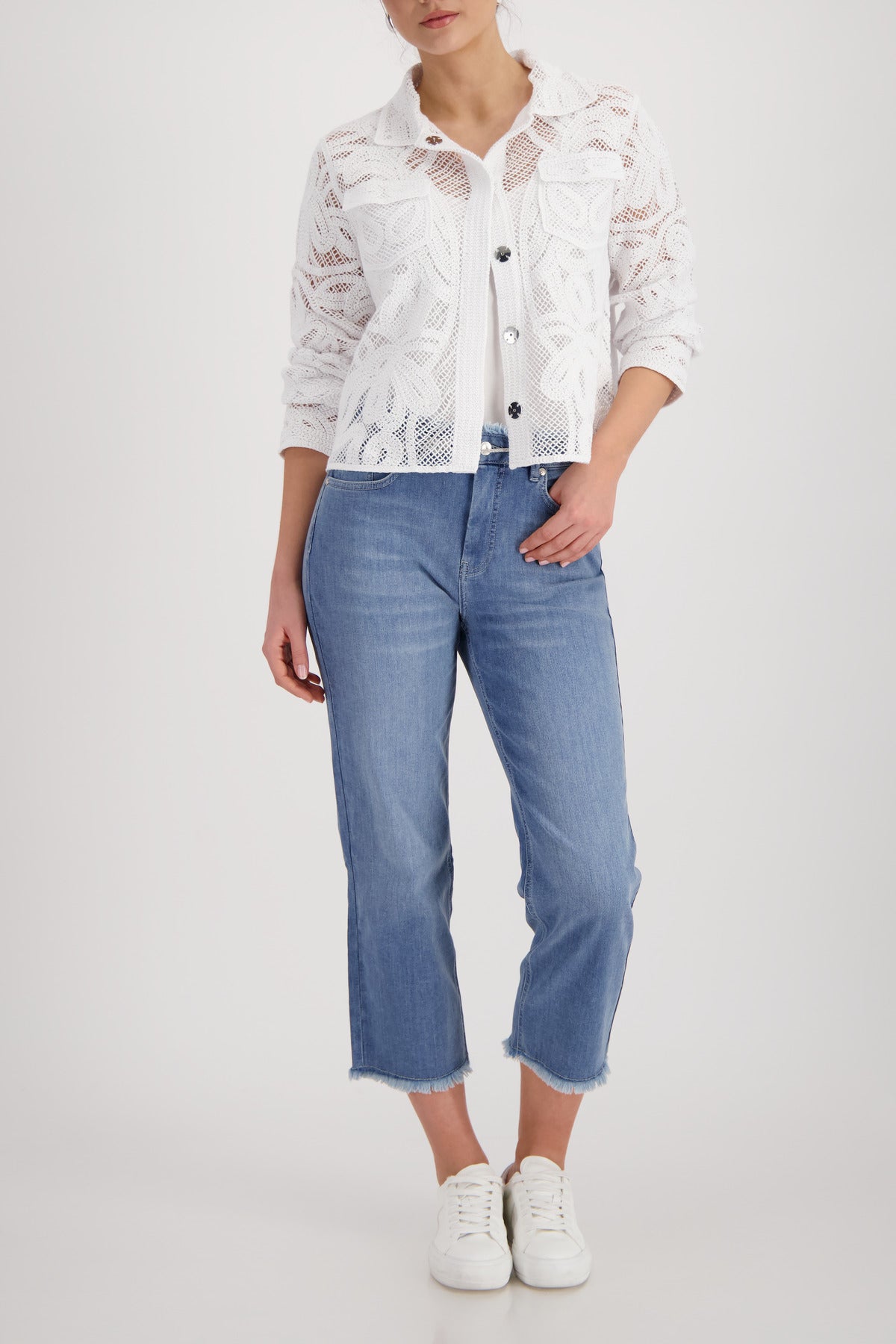 Monari Damen Strickjacken  Cream