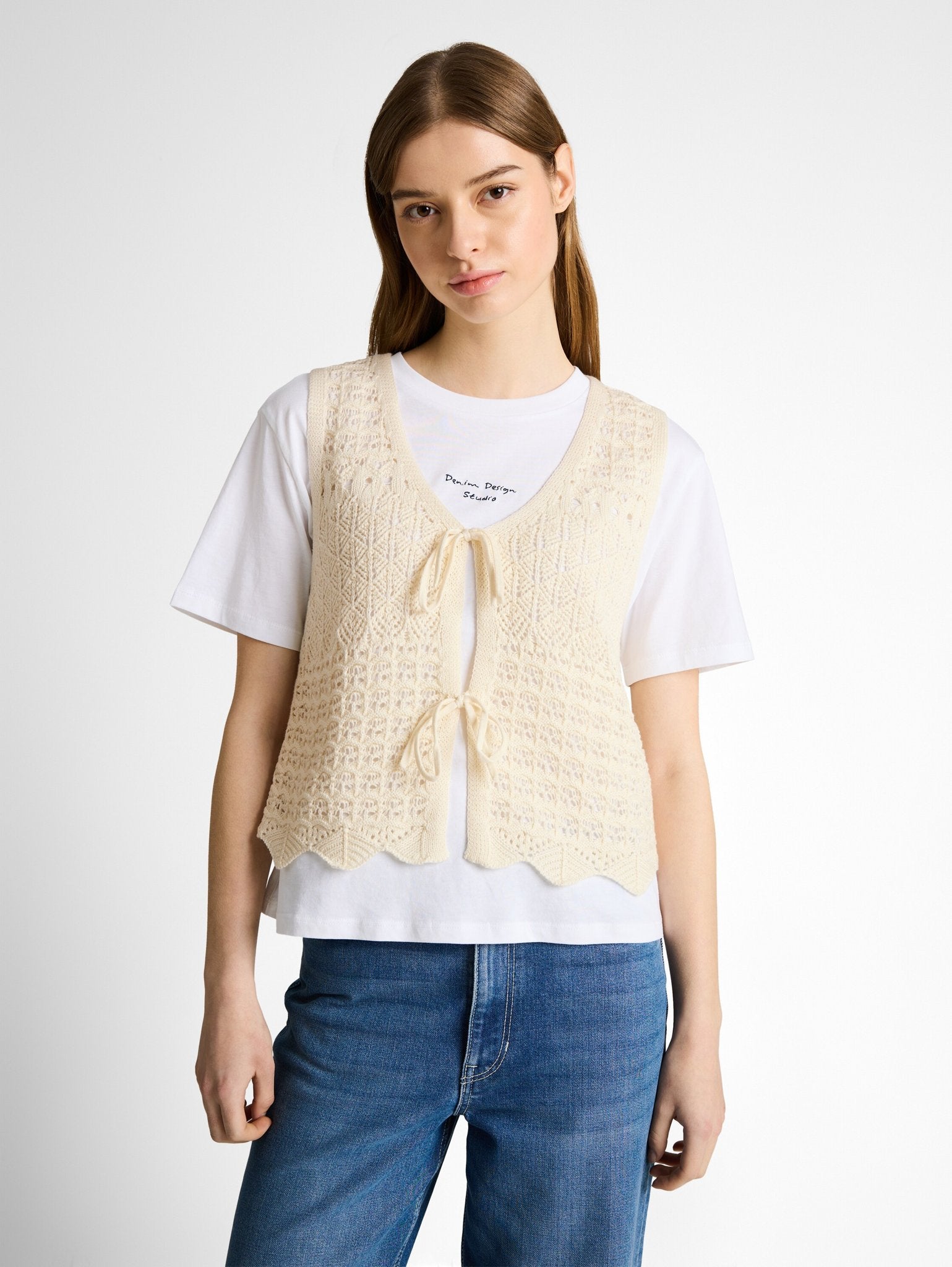 Tom Tailor denim Damen Strickjacken Dove White