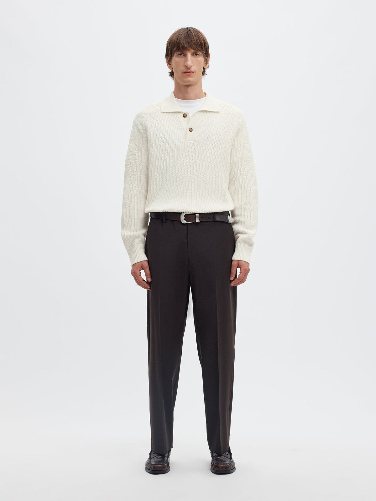 Selected homme Herren Pullover  Egret