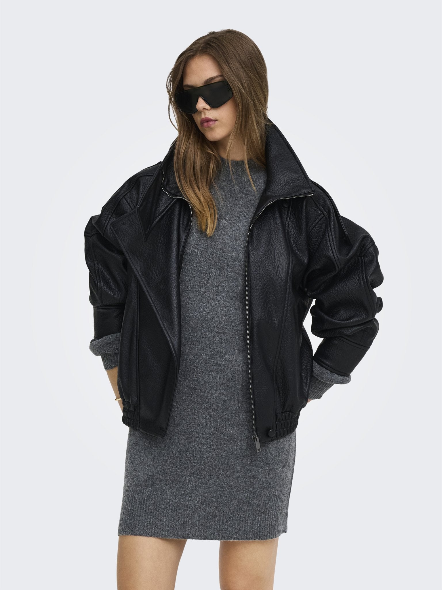 only Damen Kleider Dark Grey Melan