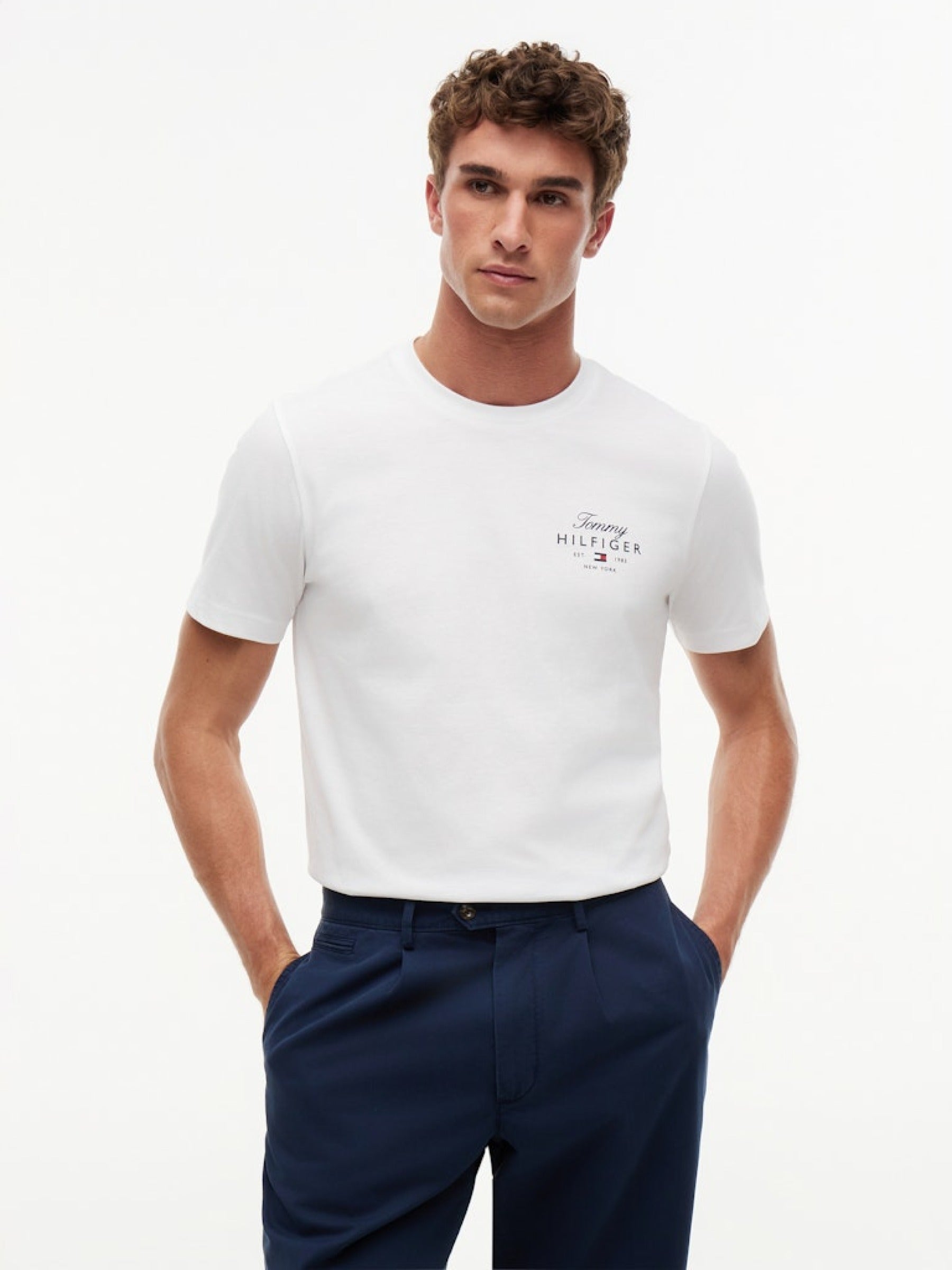 Tommy Hilfiger Herren T-Shirts kurz Ybr White