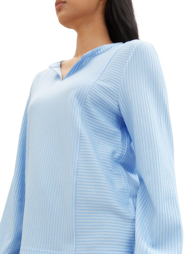 Tom Tailor Damen T-Shirts Blue White Thin