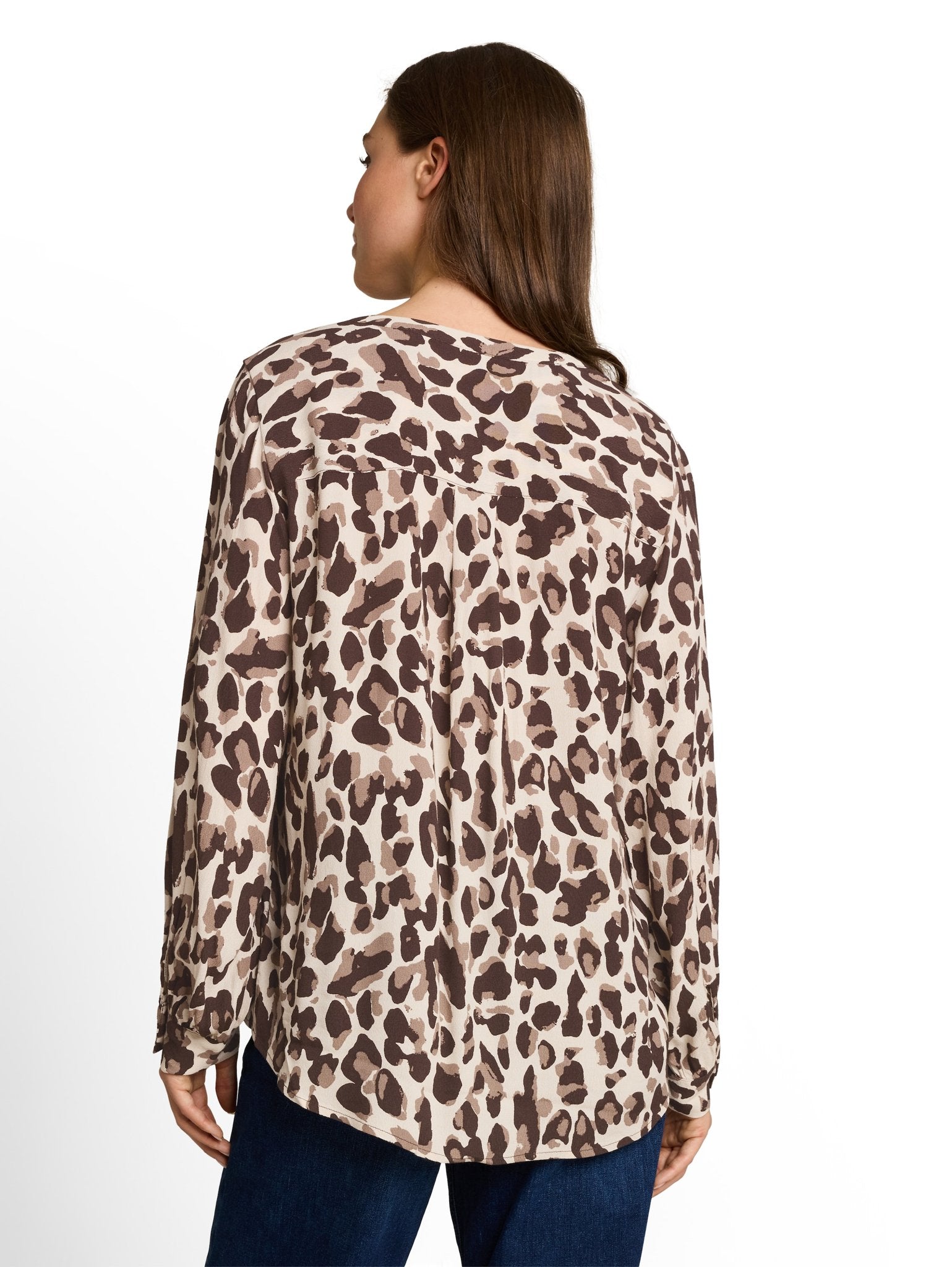 Tom Tailor Damen Blusen kurz Brown Beige Leo
