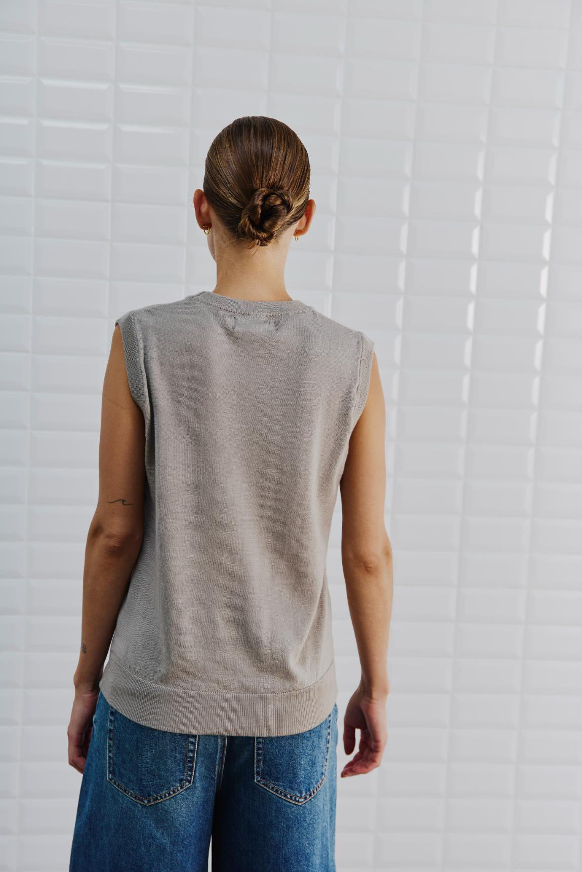 Withblack Damen Tops Grey Sand