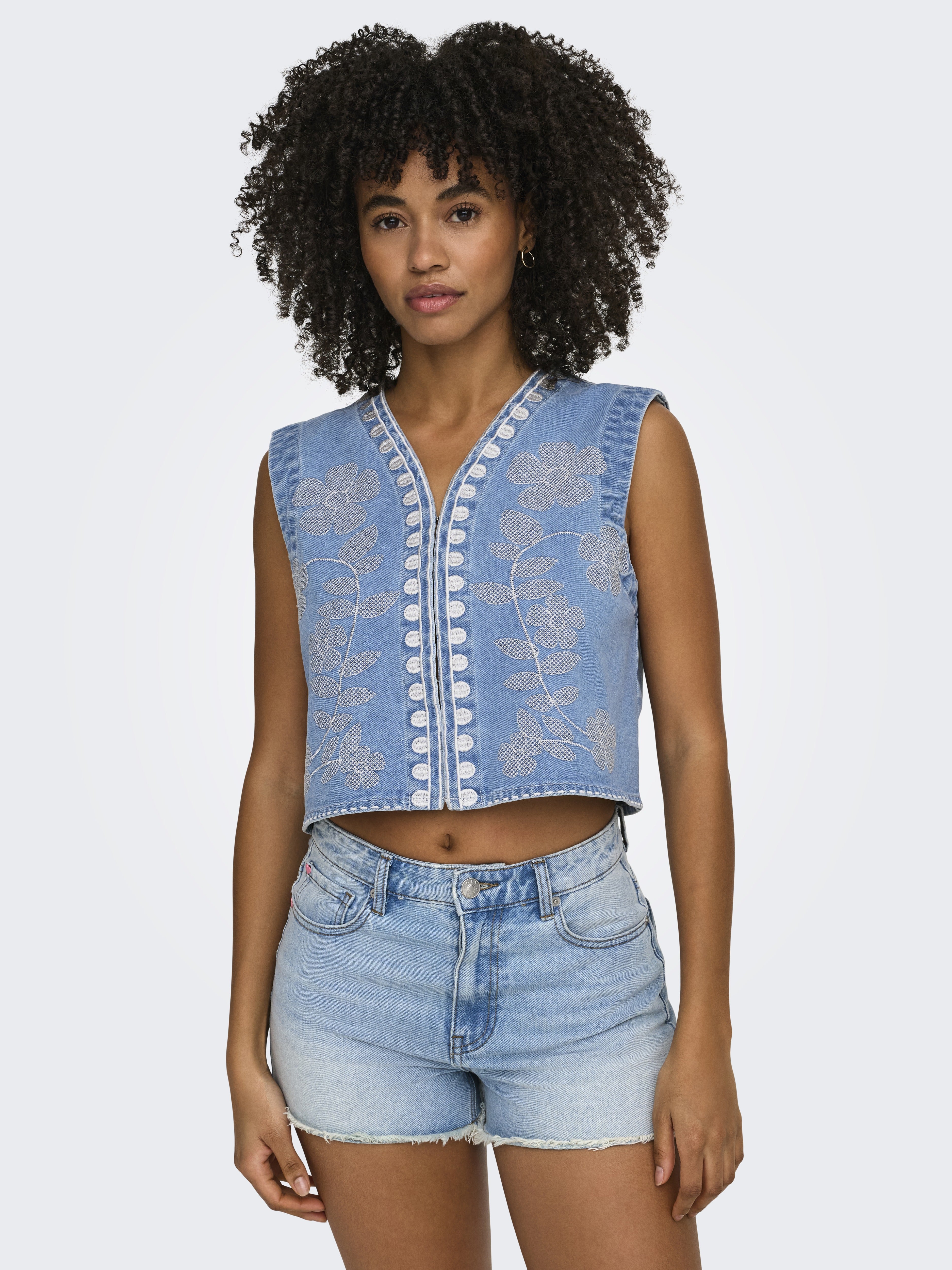 Only Damen Indoorwesten Light Blue Deni