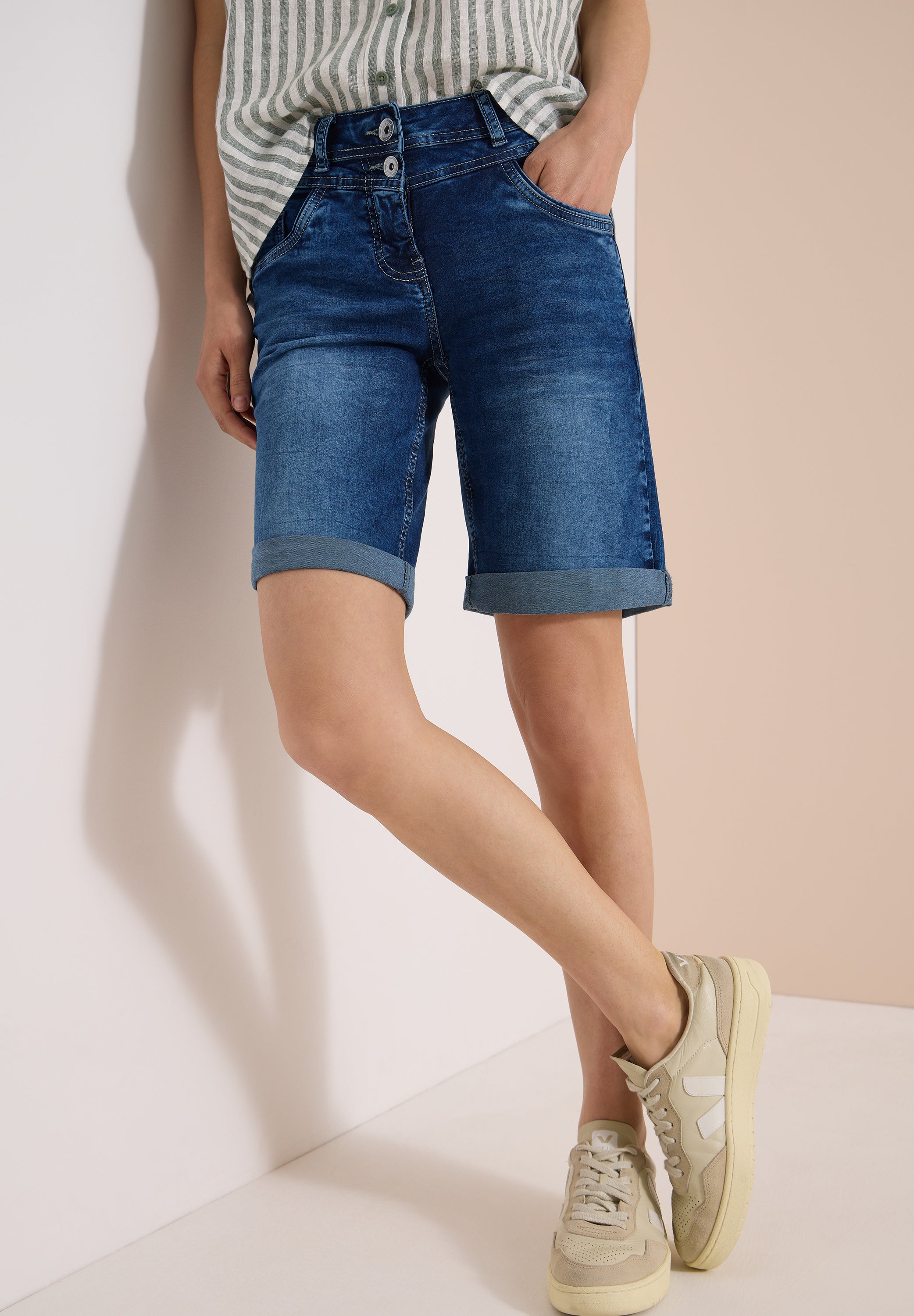 Cecil Damen Hosen  Mid Blue
