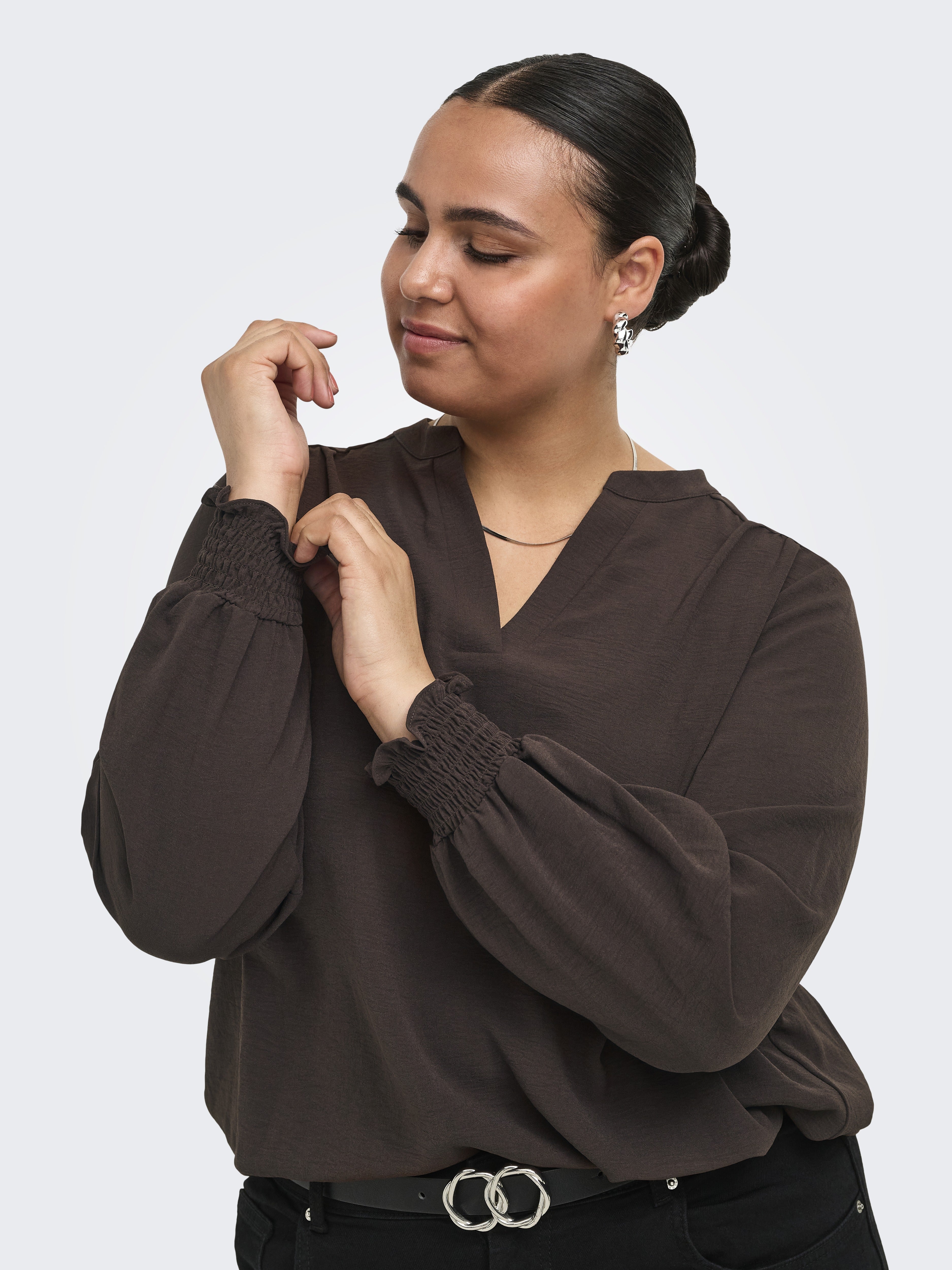 Only Carmakoma Damen T-Shirts Coffee Bean