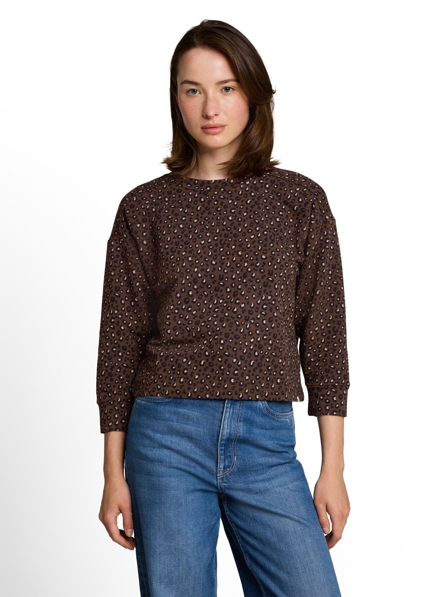 Tom Tailor denim Damen Sweatshirts Brown Black Leo