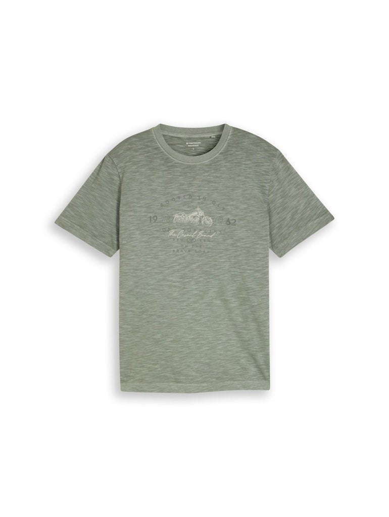 Tom Tailor Herren T-Shirts kurz Greyish Shadow