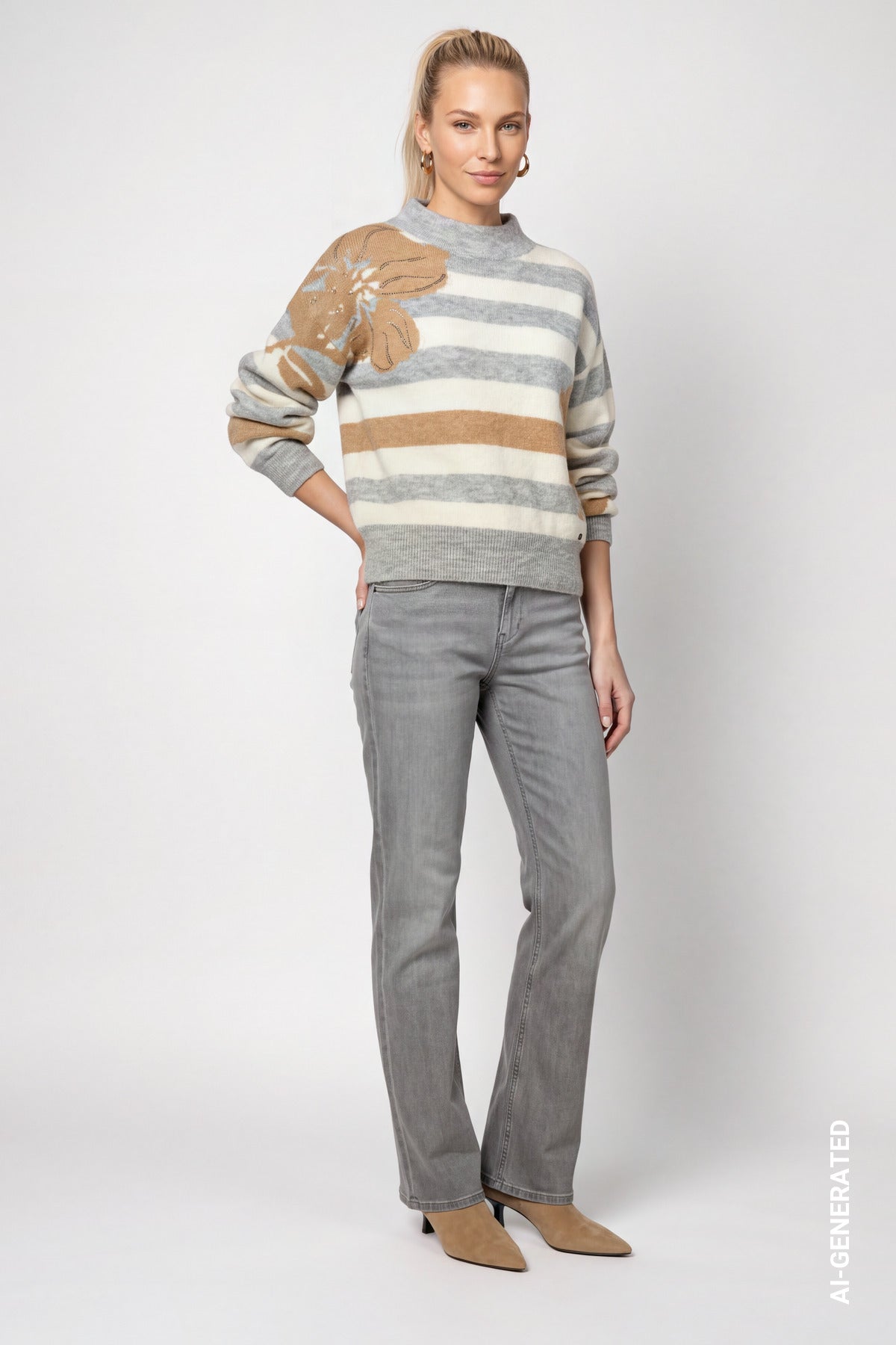 Monari Damen Pullover Light Grey