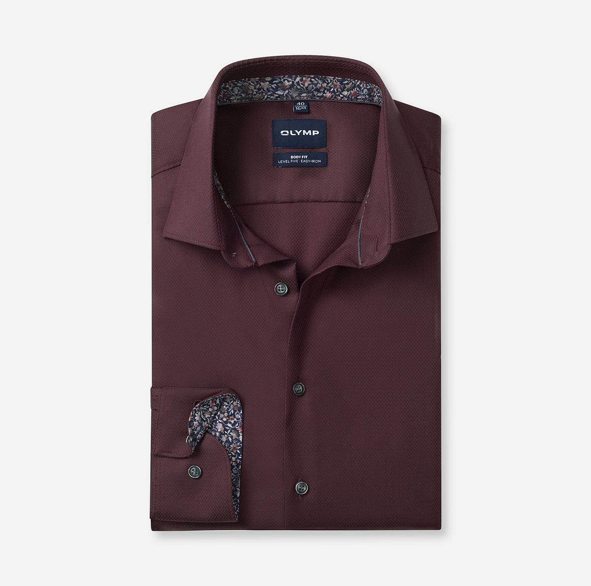Olymp Herren Hemden lang  Bordeaux