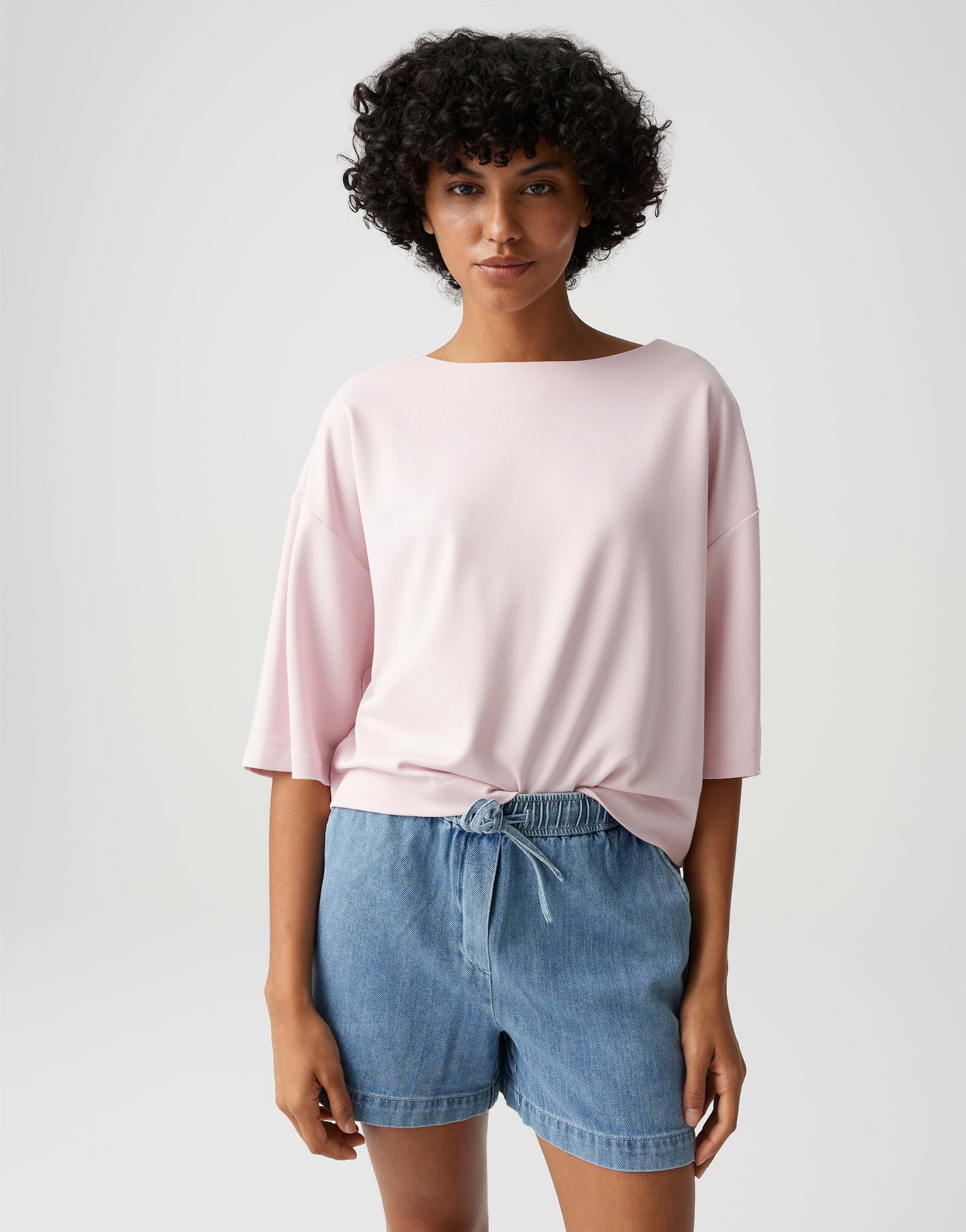 Opus Damen T-Shirts Rose Tint