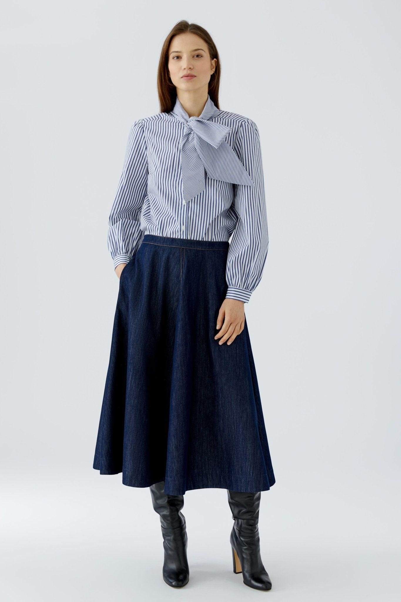 Oui Damen Rock  Raw Denim