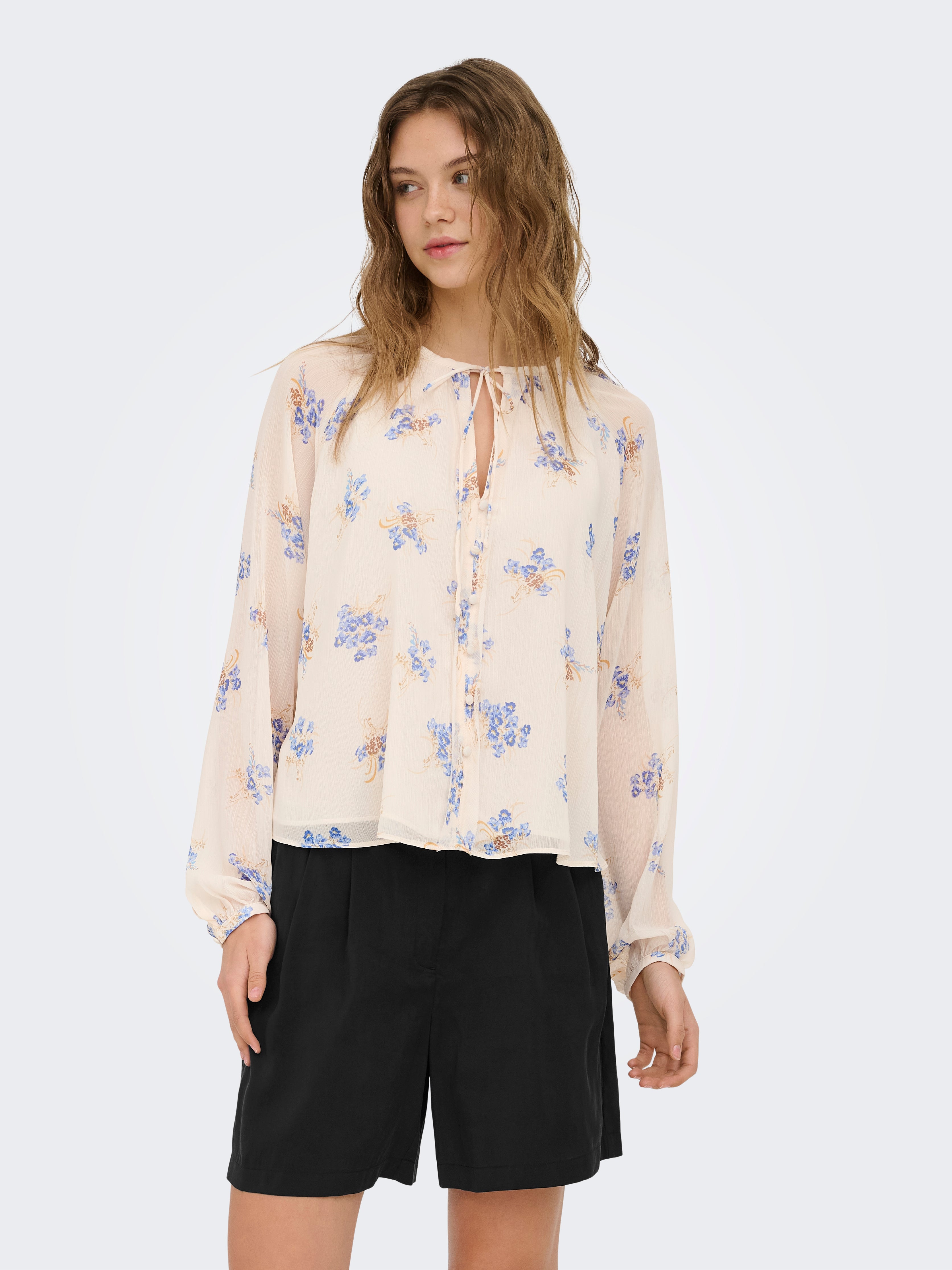 only Damen Tops Cloud Dancer/Bl