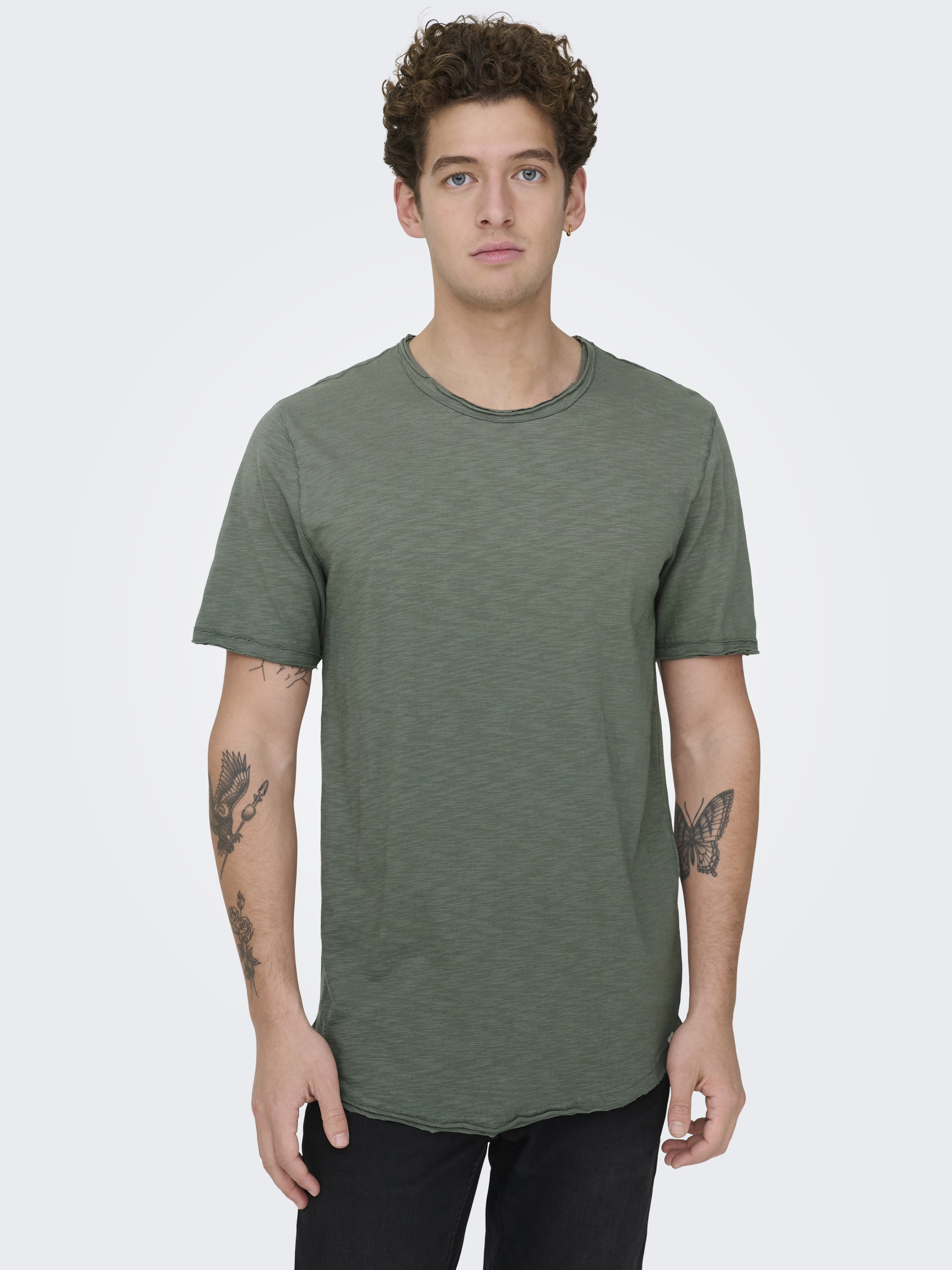 Only & Sons Herren T-Shirts kurz Castor Gray