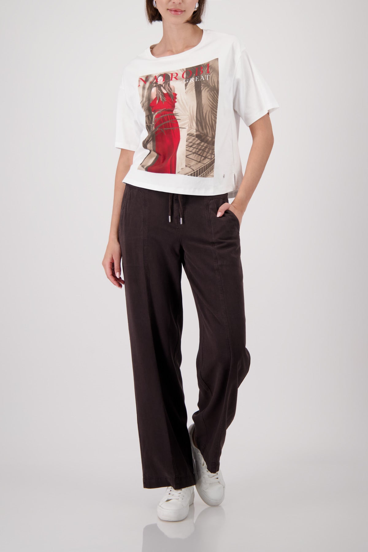 Monari Damen T-Shirts  Cream