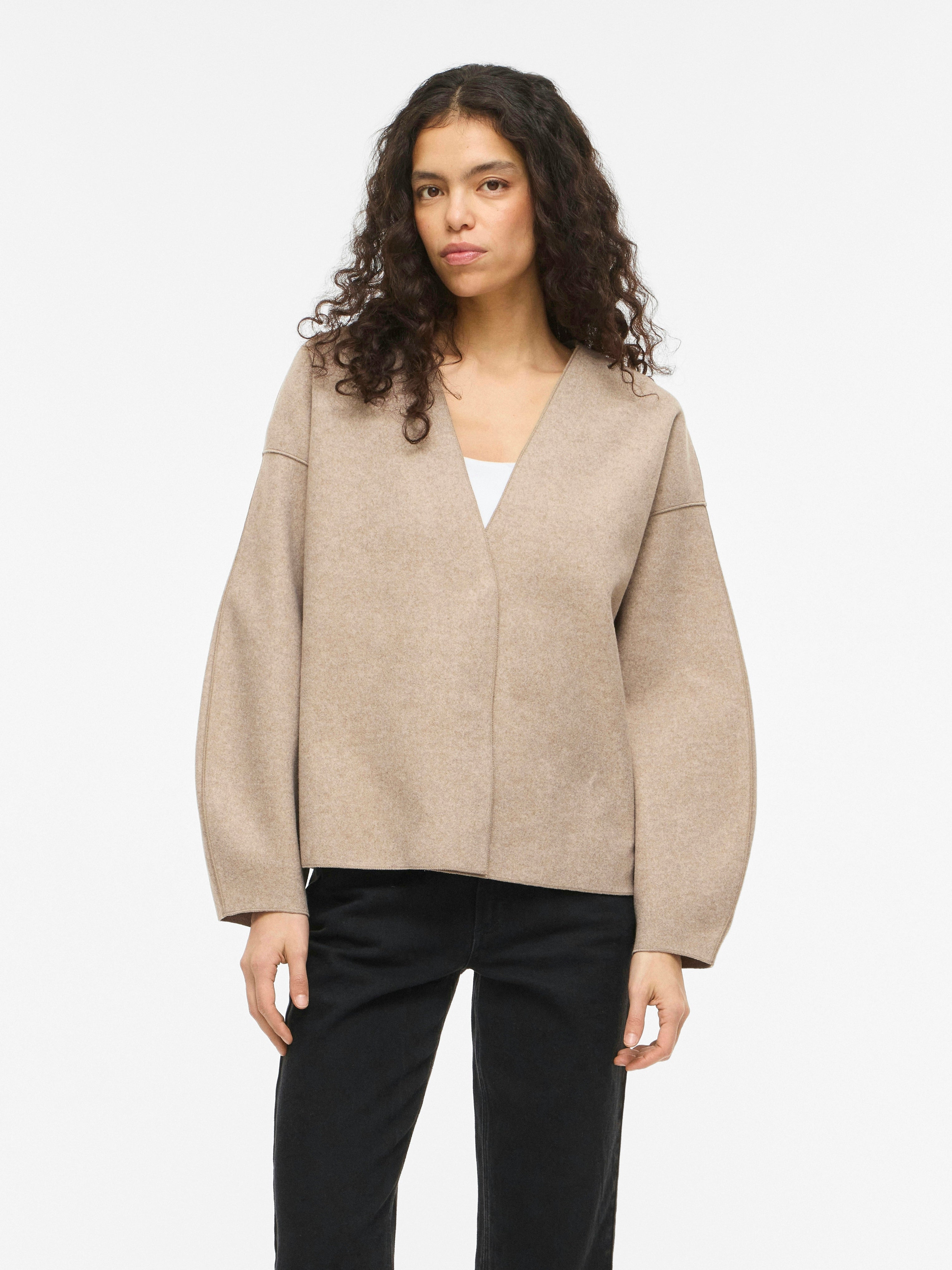 Vila Damen Jacken Natural Melange
