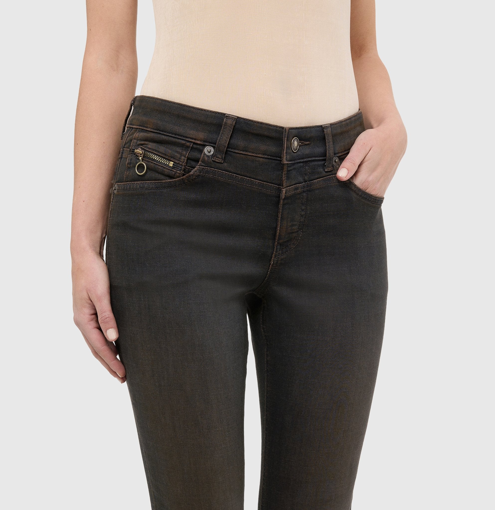 Mac Damen Jeans Soft Black Brow
