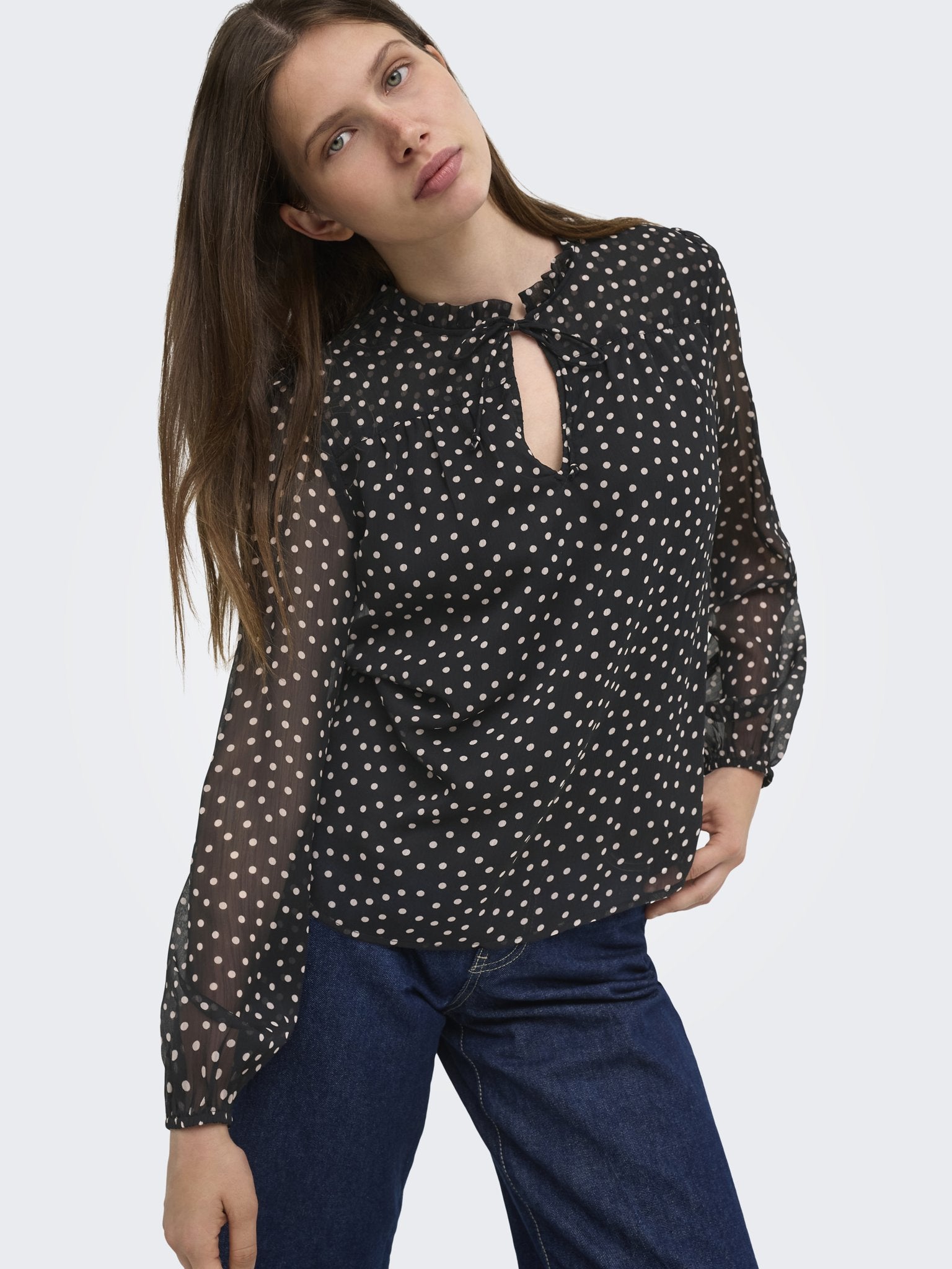 only Damen Tops Black/Cd Dots