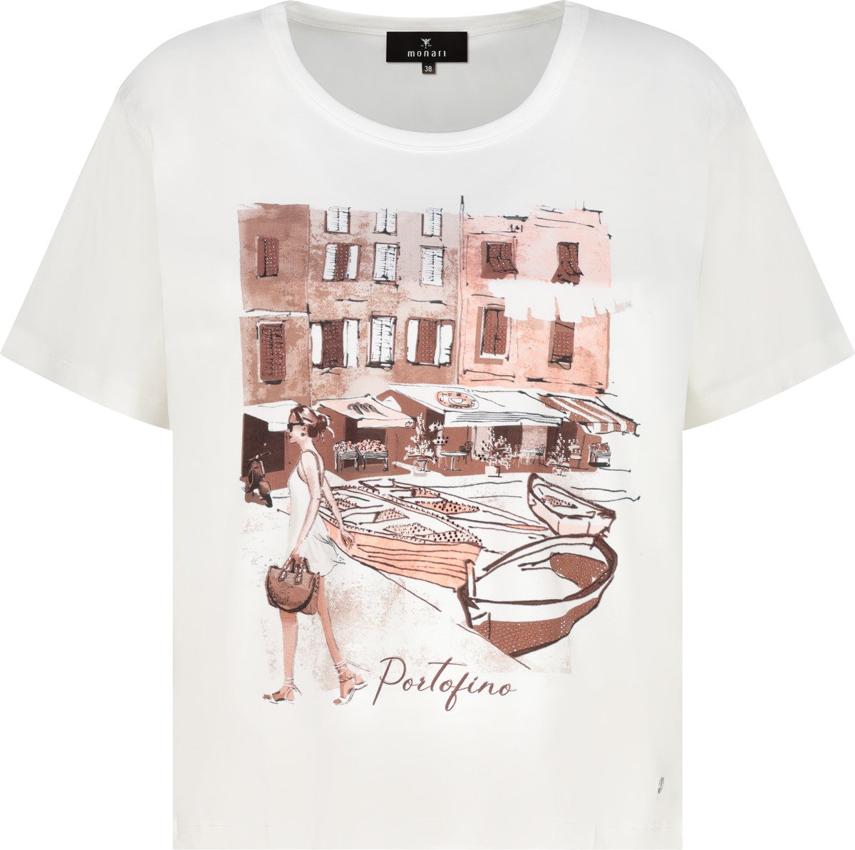 Monari Damen T-Shirts  Cream