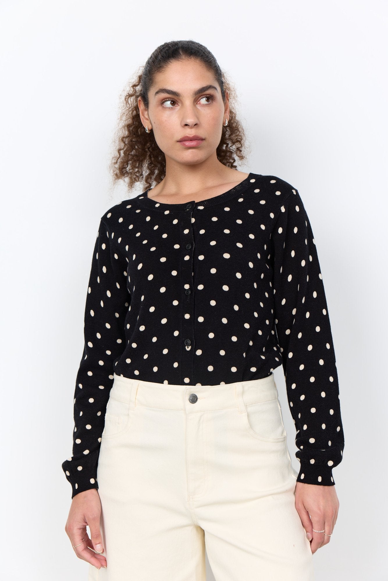 Soya Concept Damen Strickjacken Black Combi