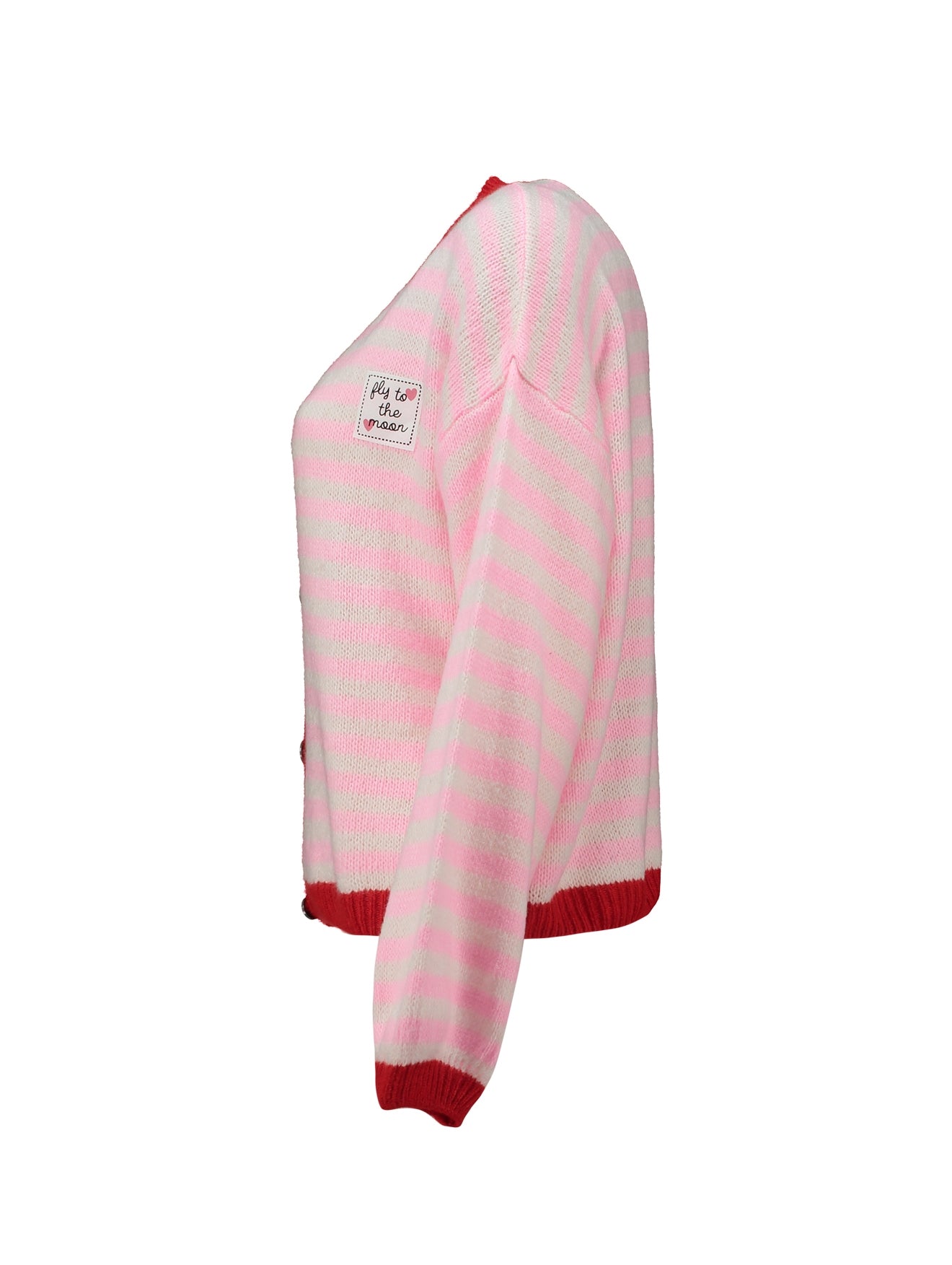 Haily's Damen Strickjacken Pink Stripe