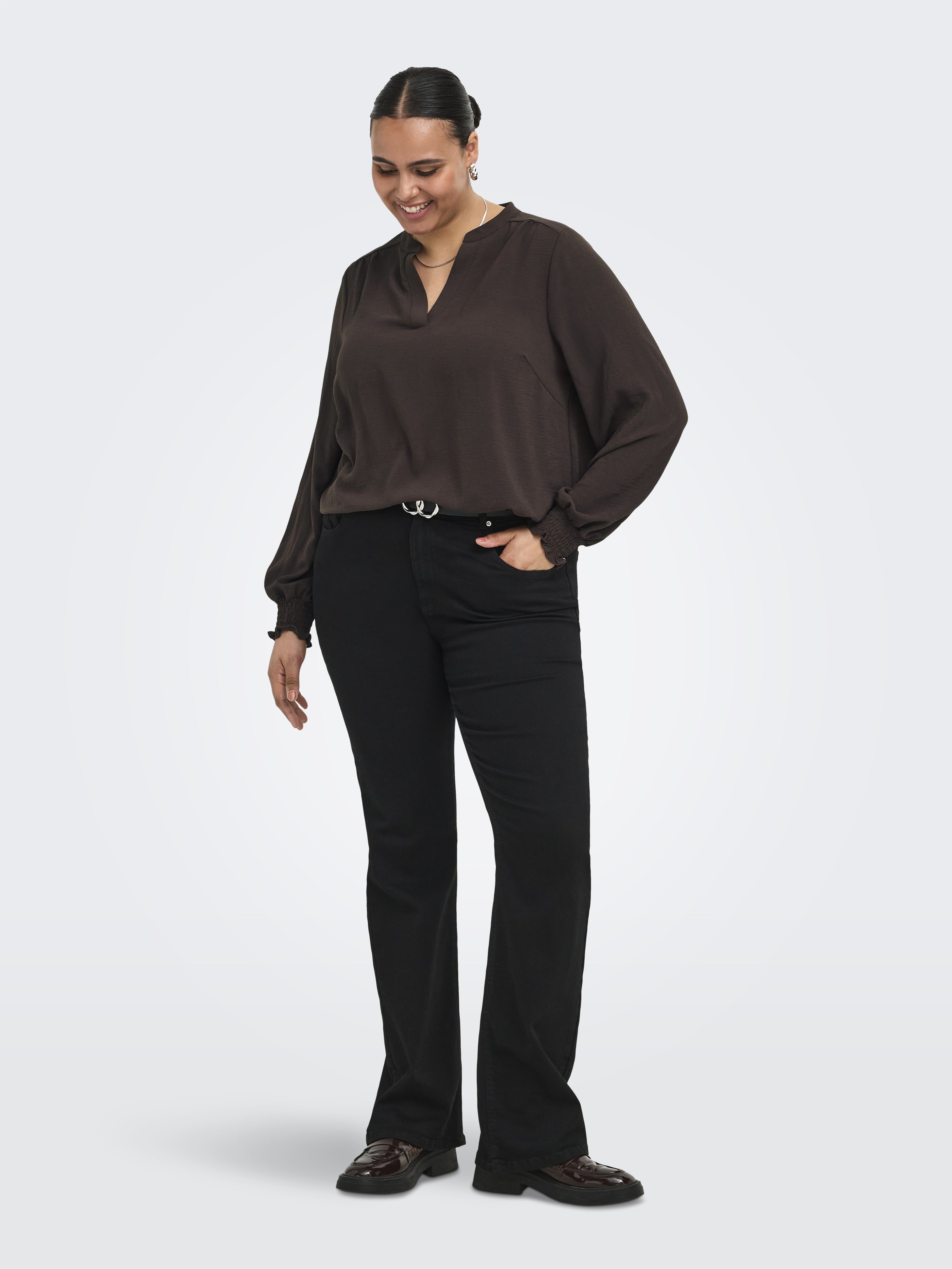 Only Carmakoma Damen T-Shirts Coffee Bean