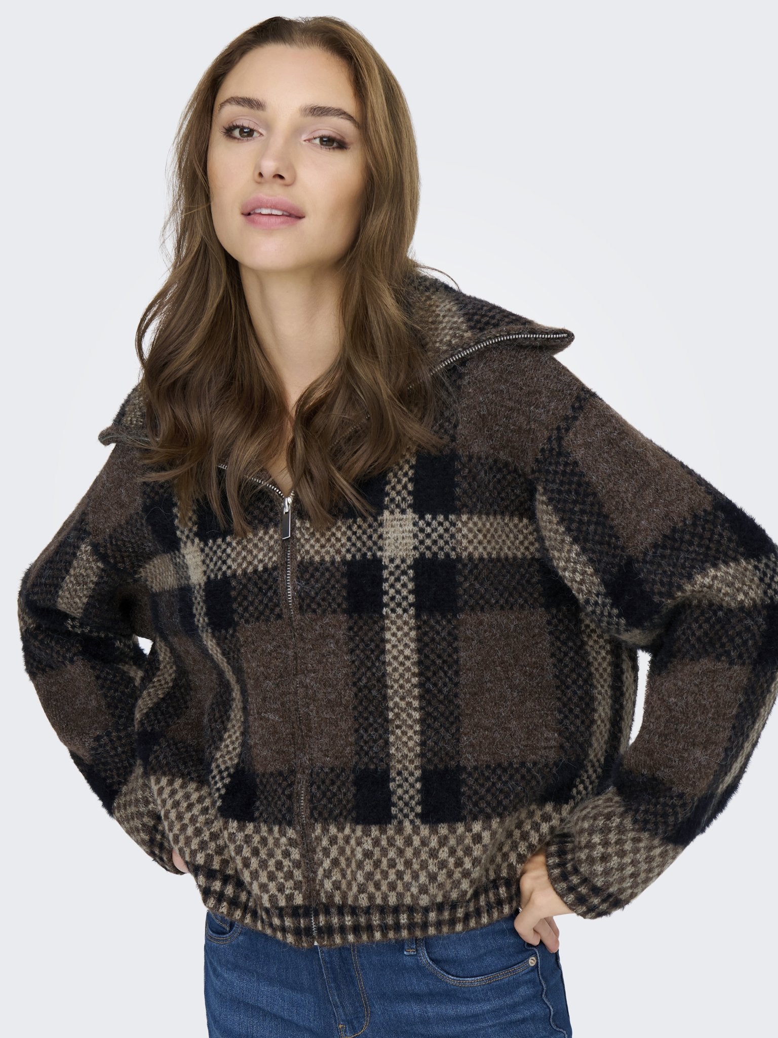 only Damen Strickjacken Black/Chocolate