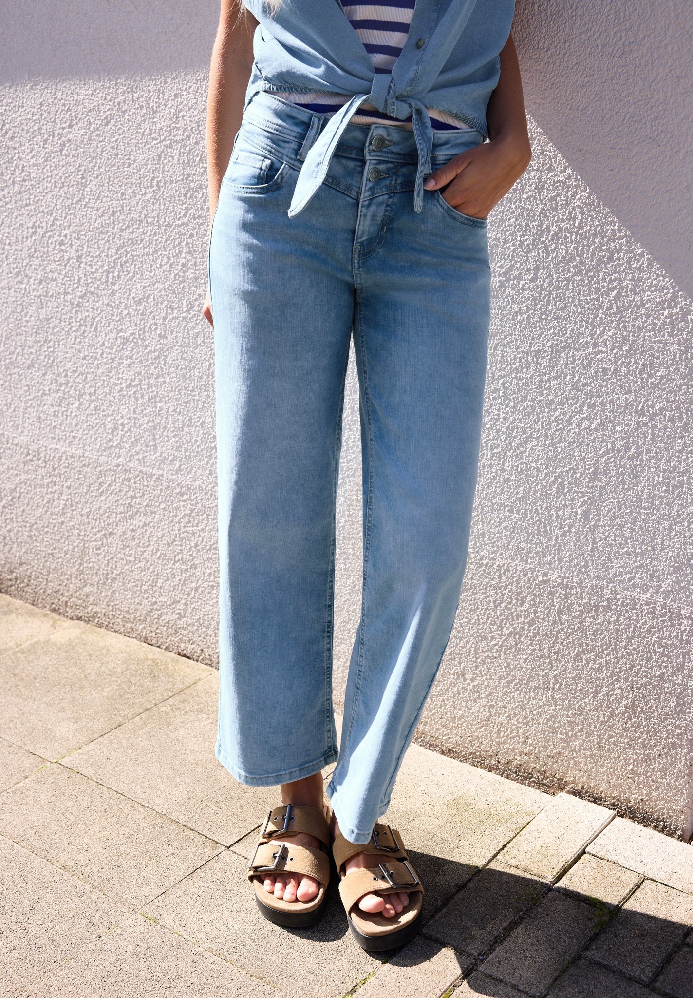 Street One Studio Damen Hosen  Light Blu