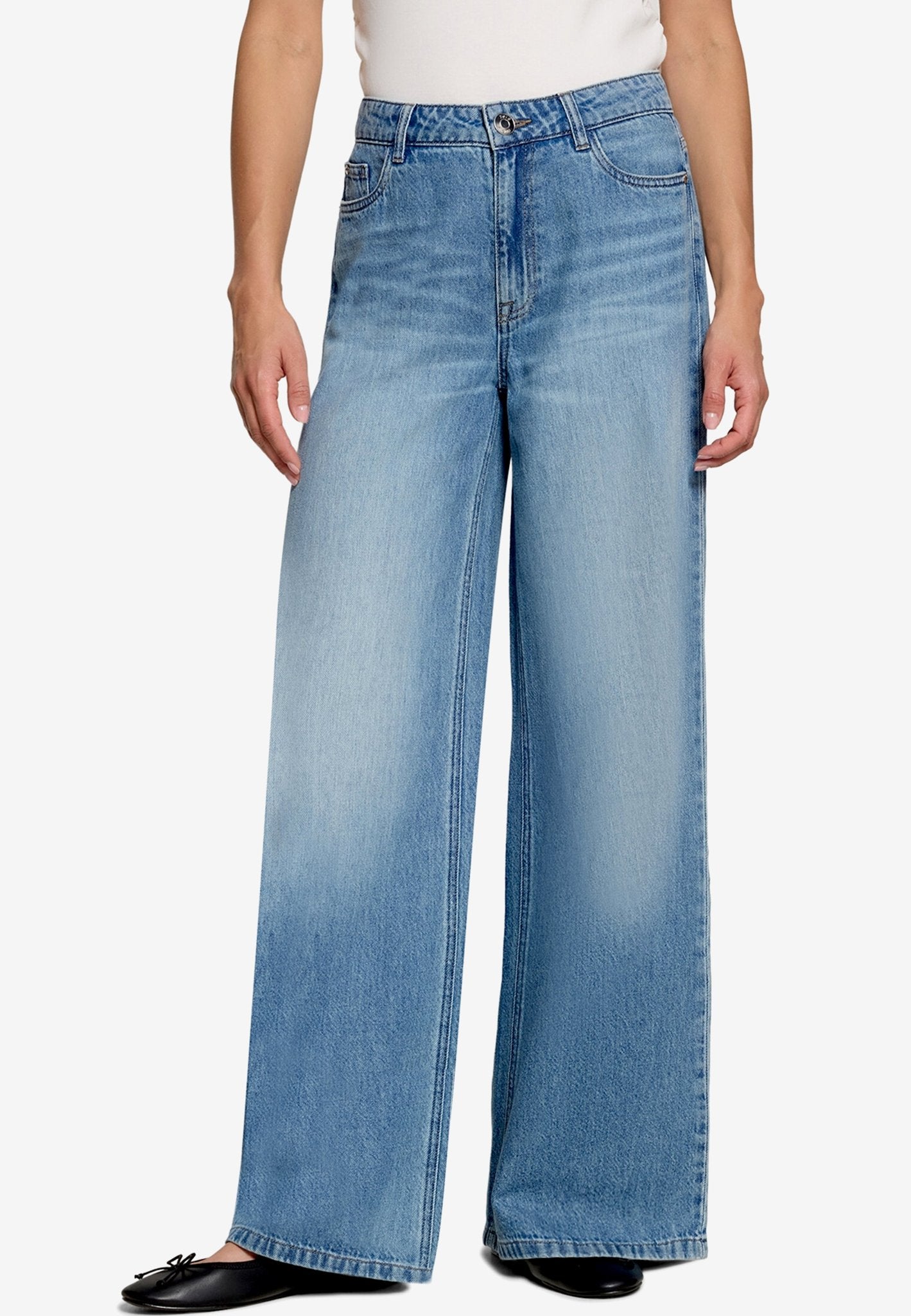 Zero Damen Jeans Middle Blue Den