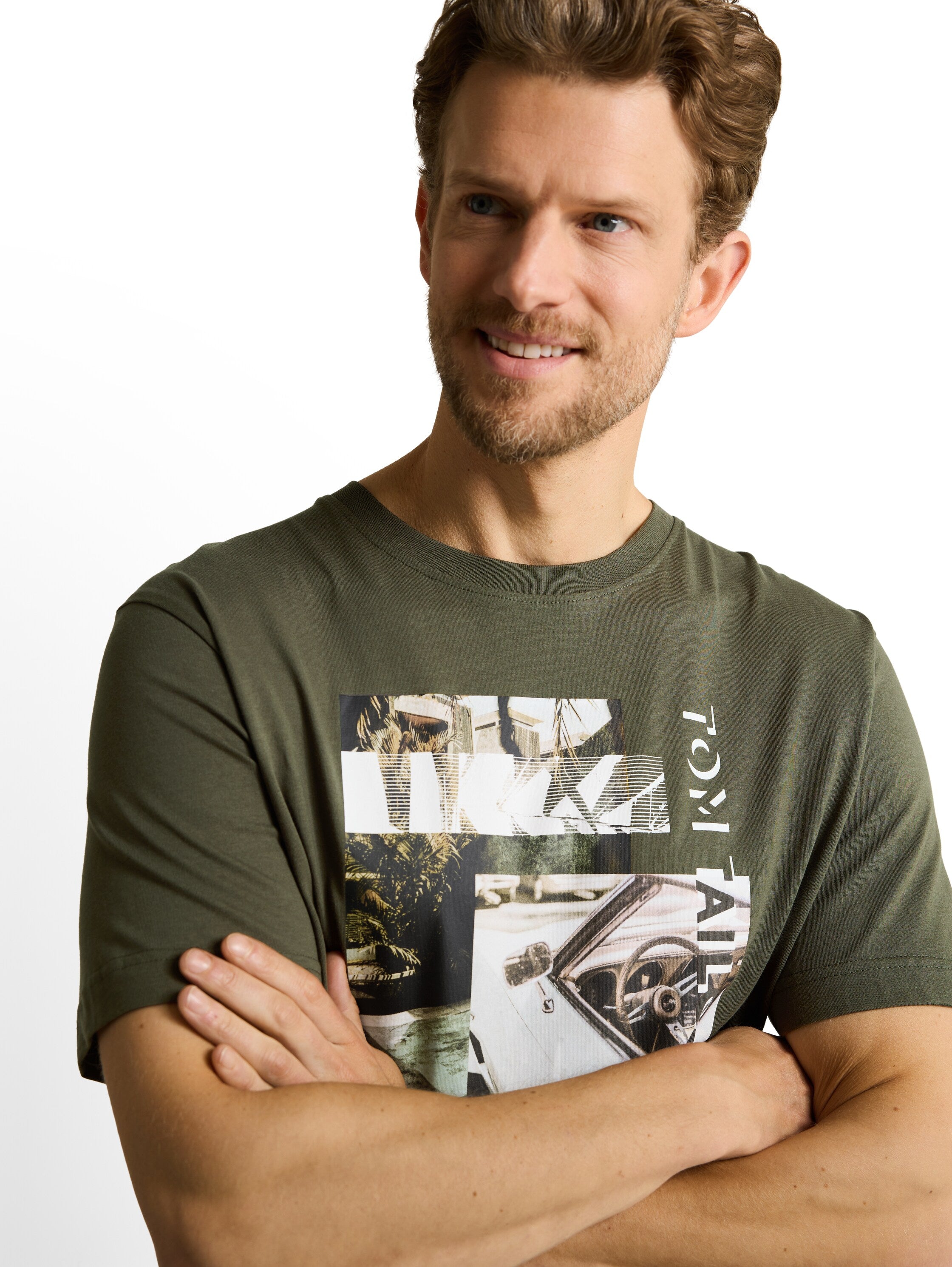 Tom Tailor Herren T-Shirts kurz Deep Leaf Green