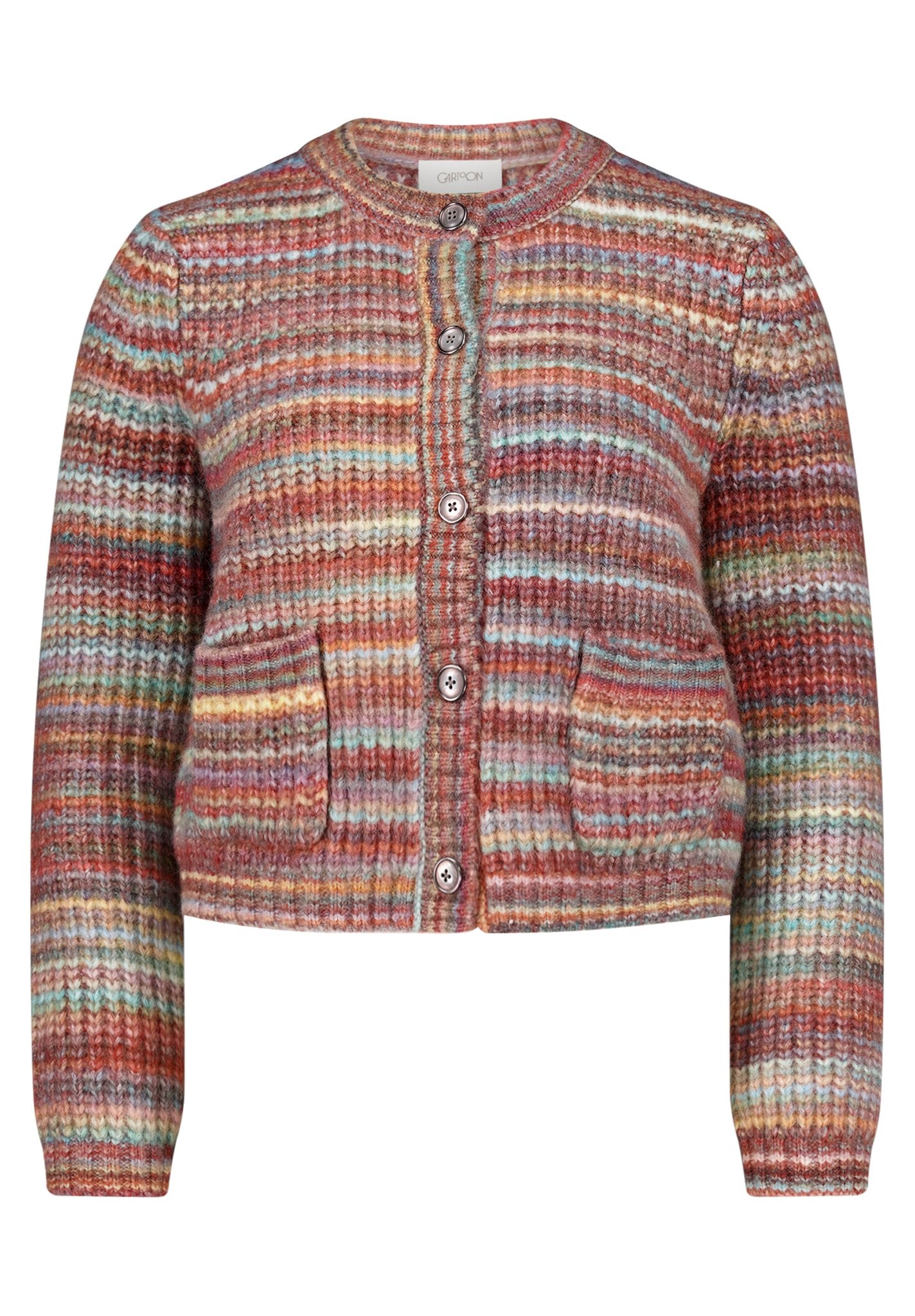 Cartoon Damen Strickjacken Pink/Green