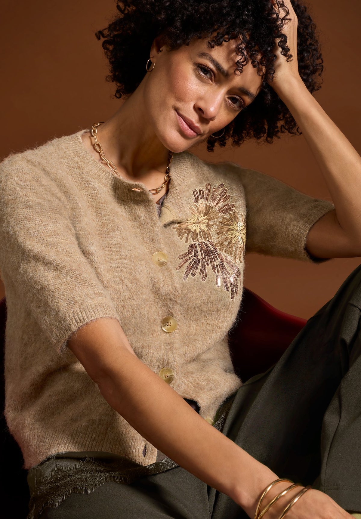 Bianca Damen Pullover Light Cognac Me