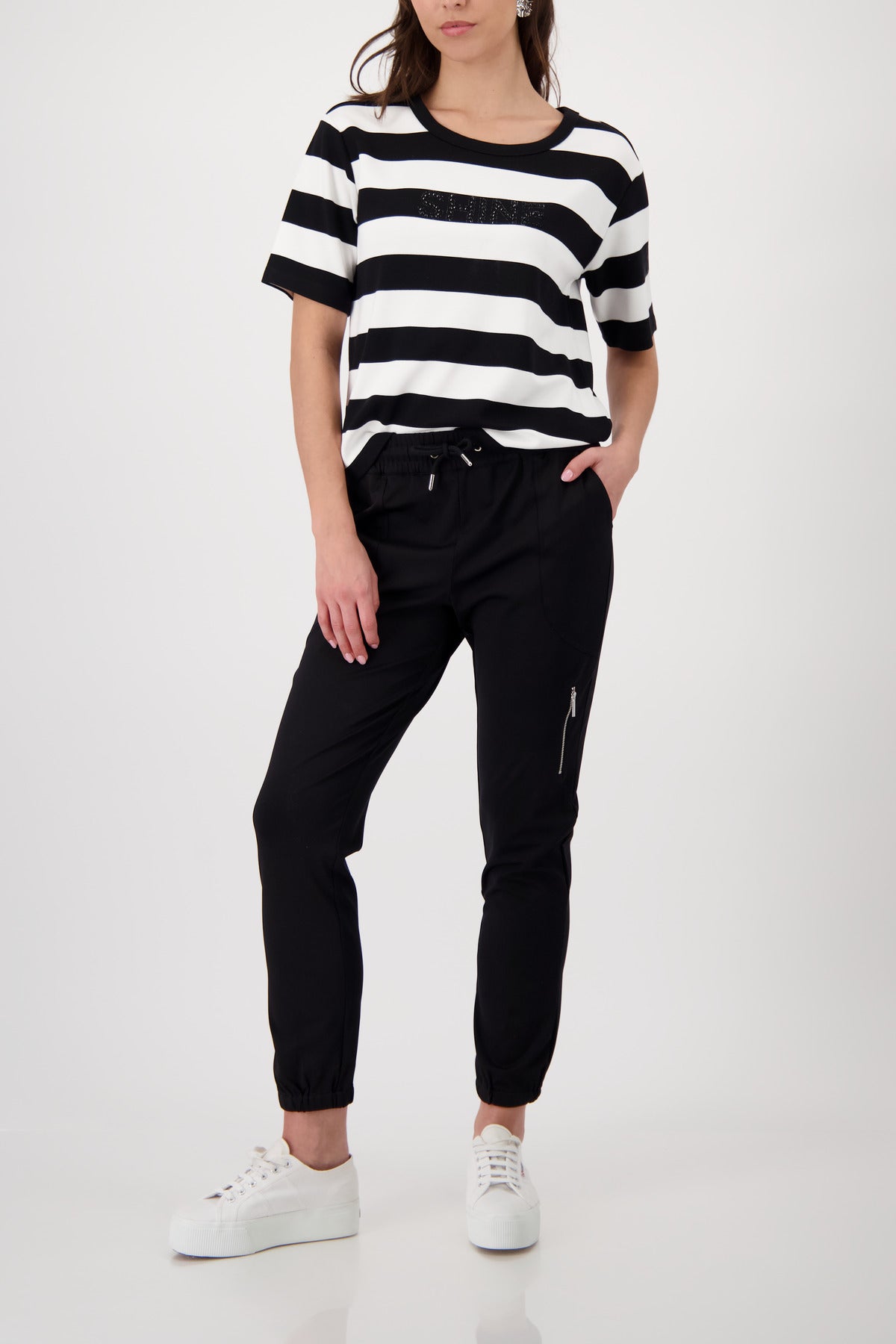 Monari Damen Hosen  Schwarz