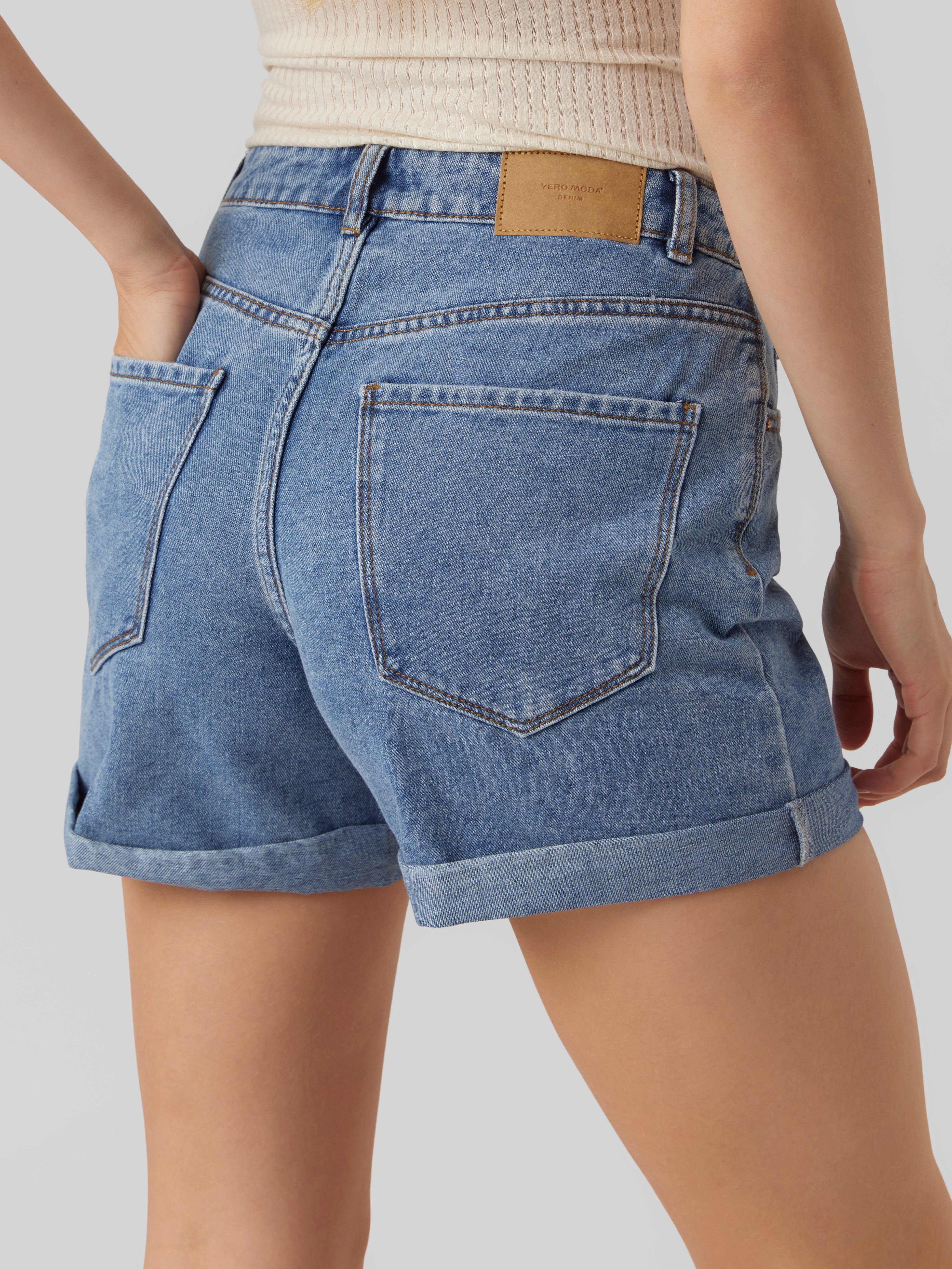 Vero Moda Damen Shorts Medium Blue Den